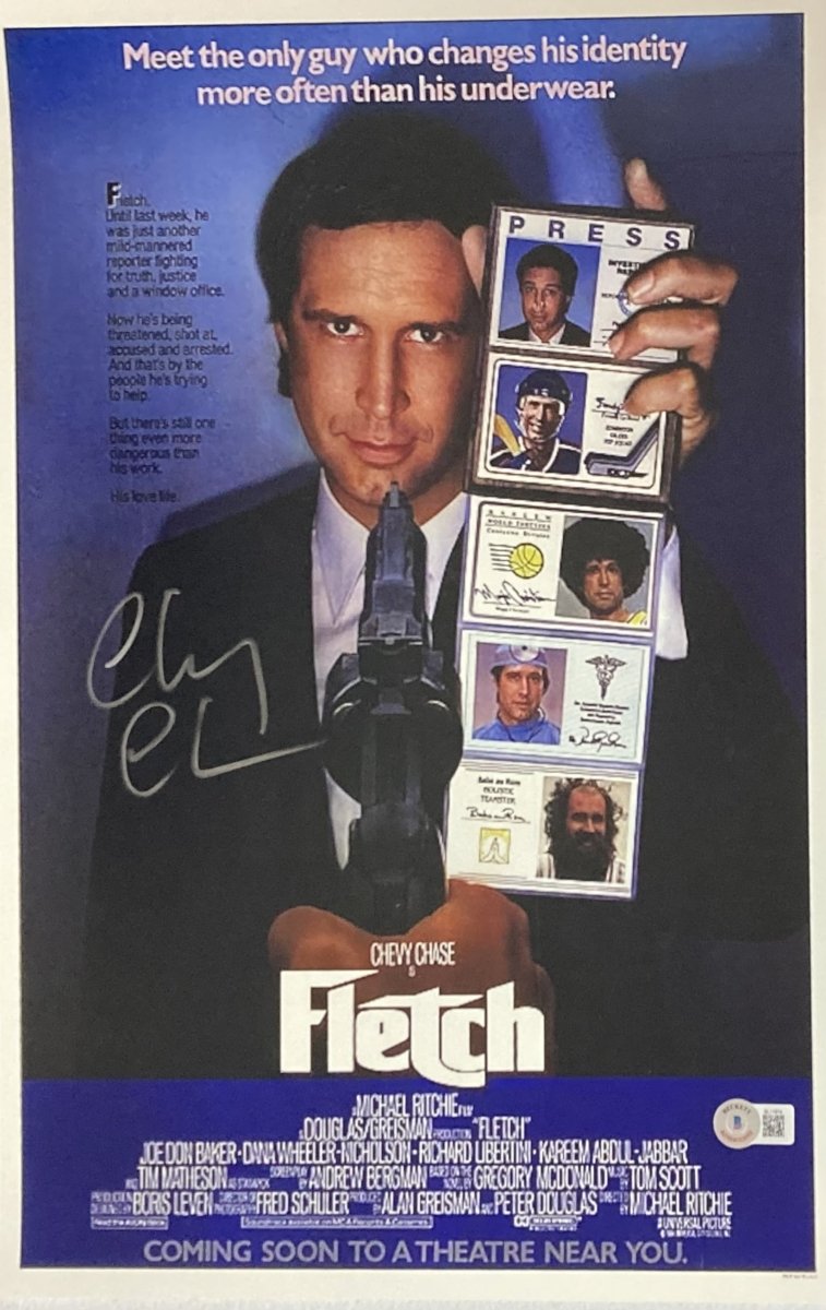 Chevy Chase Autographed 11x17 Fletch Movie Poster - Signed Memorabilia for Collectors & Fans - Perfect for Home Theater Decor & Gift for Movie Lovers