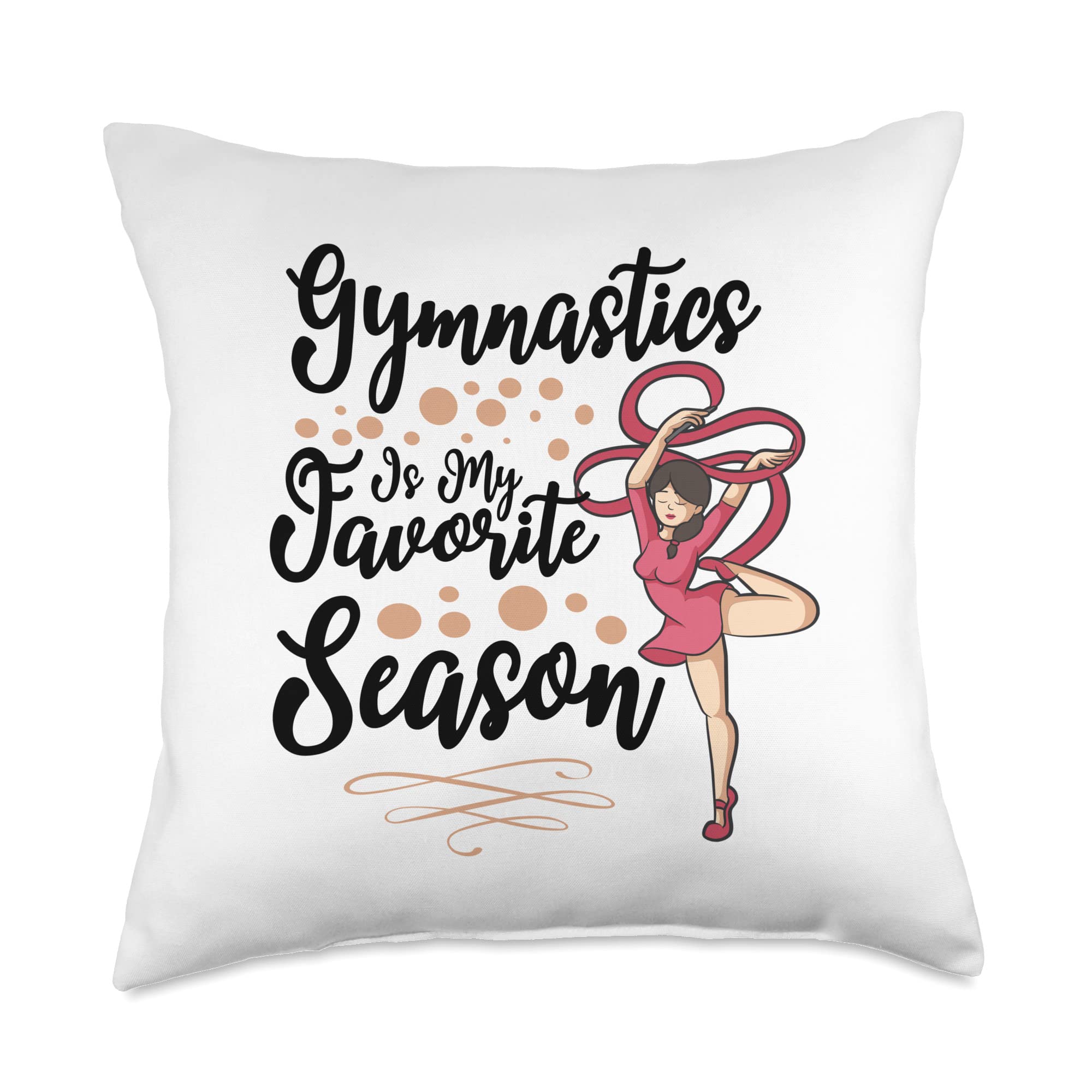 Gymnastics Throw Pillow for Gymnast Girls - 18x18 Multicolor Tumbler Tumbling Acrobatics Design - Perfect for Home Decor, Bedroom, or Studio Inspiration