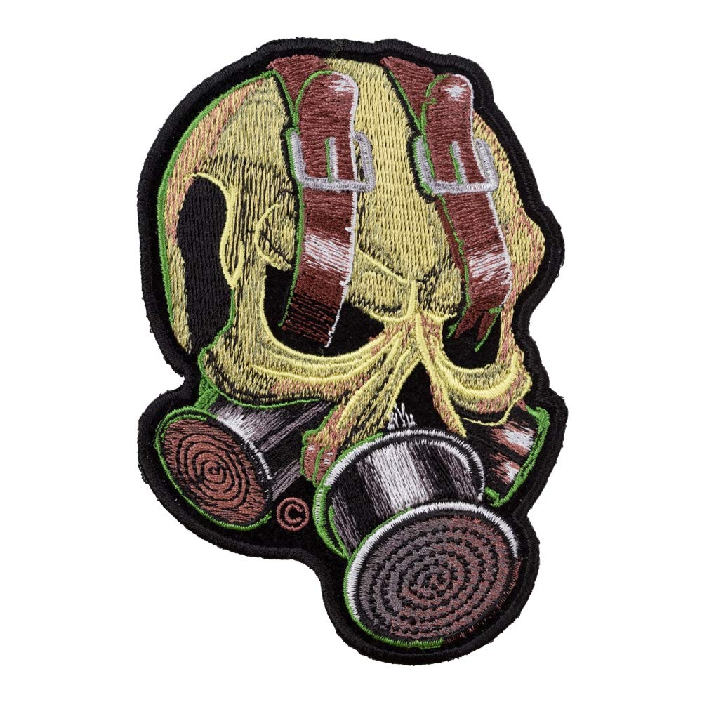 Skull Gas Mask Iron On Patches for Clothing & Jeans - 3.75x5 Inch Embroidered DIY Sew On Patch for Jackets, Bags, Hats - Punk Style Decorative Skull Patches | Perfect for DIY Fashion, Costume Accessories & Punk Outfits