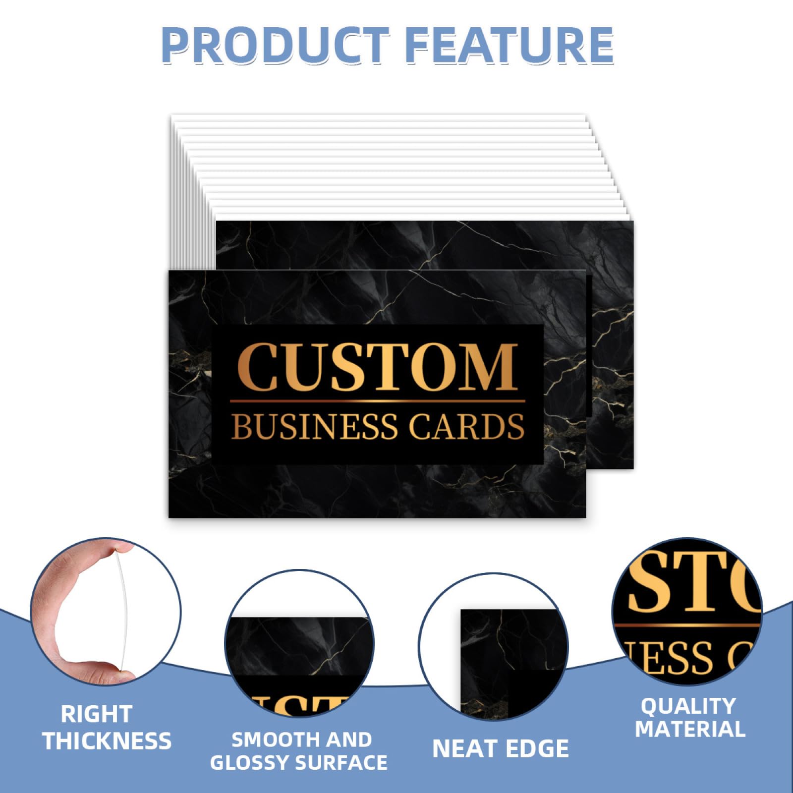 Custom Business Cards - Personalized & Printable Double-Sided Design | 100/200/500/1000 Pcs | Perfect for Networking, Branding & Professional Marketing