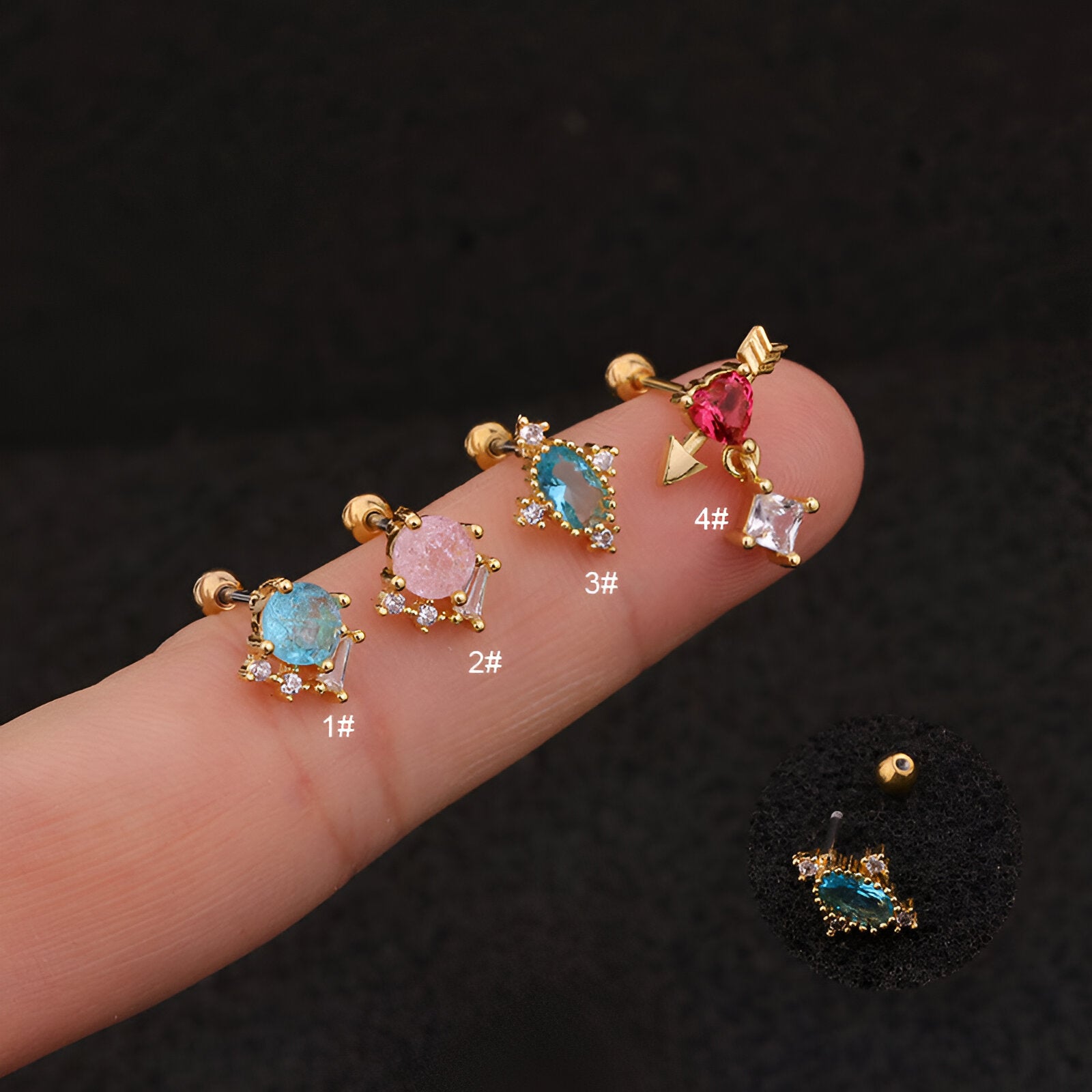 20G Cartilage CZ Arrow Helix Stud Earrings - Hypoallergenic Surgical Steel Body Jewelry for Women | Perfect for Cartilage Piercing, Helix, Tragus & Conch Piercings | Trendy Everyday Wear & Special Occasions
