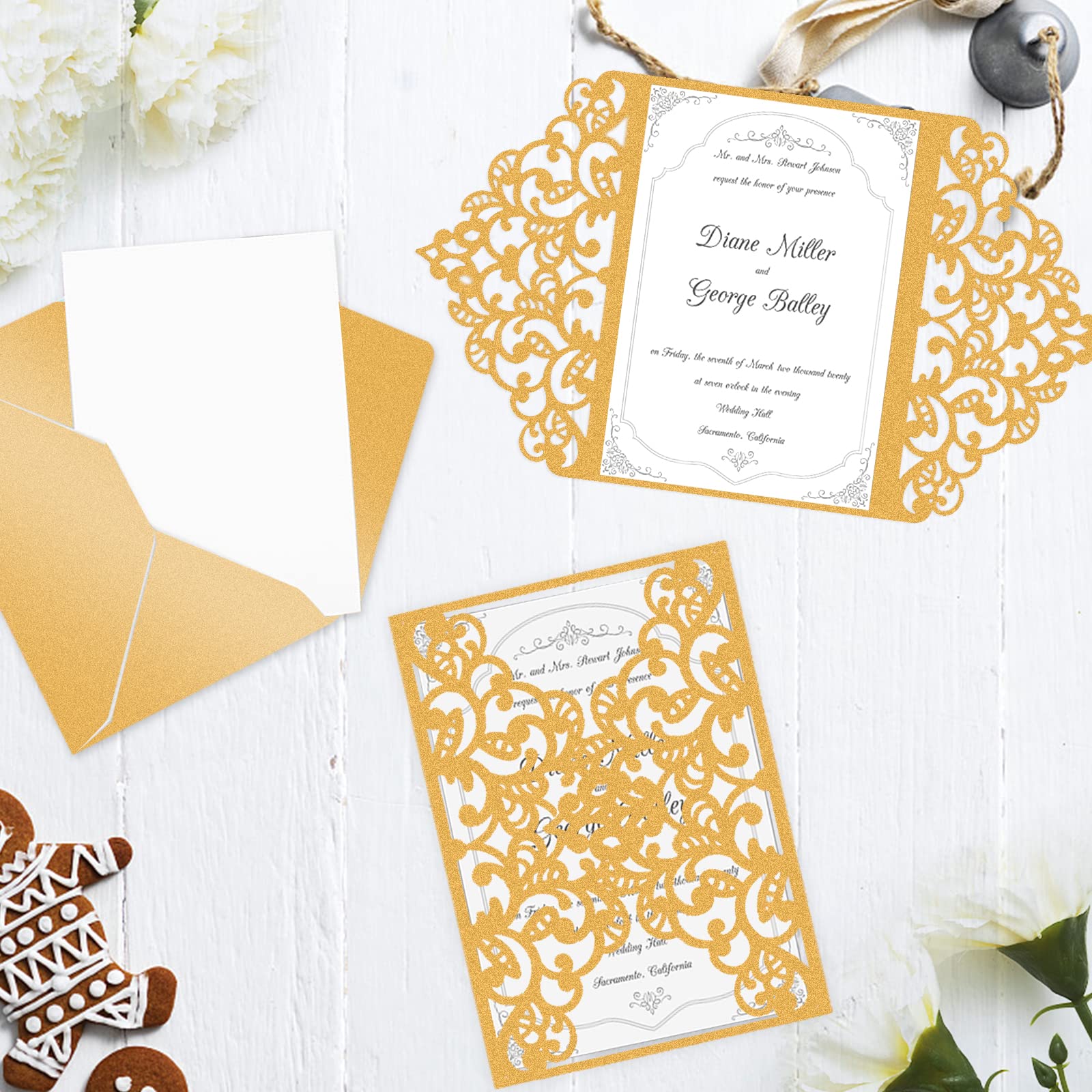 24 Sheets Gold Shimmer Cardstock Paper 8.5
