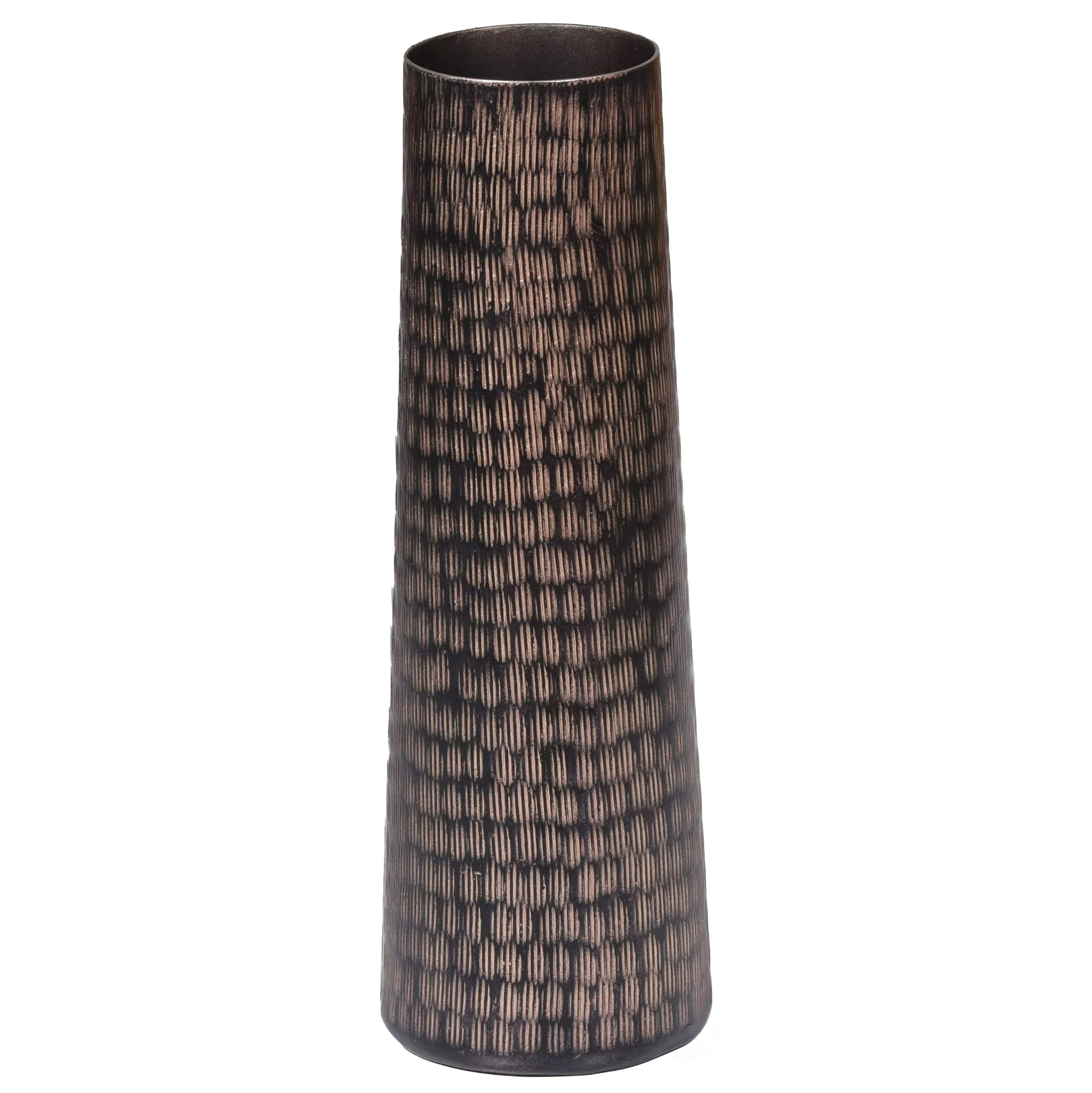 Hammered Aluminum Flower Vase Set of 3 - Decorative Copper Table Centerpiece for Wedding, Home Decor, and Dining Room Decorations