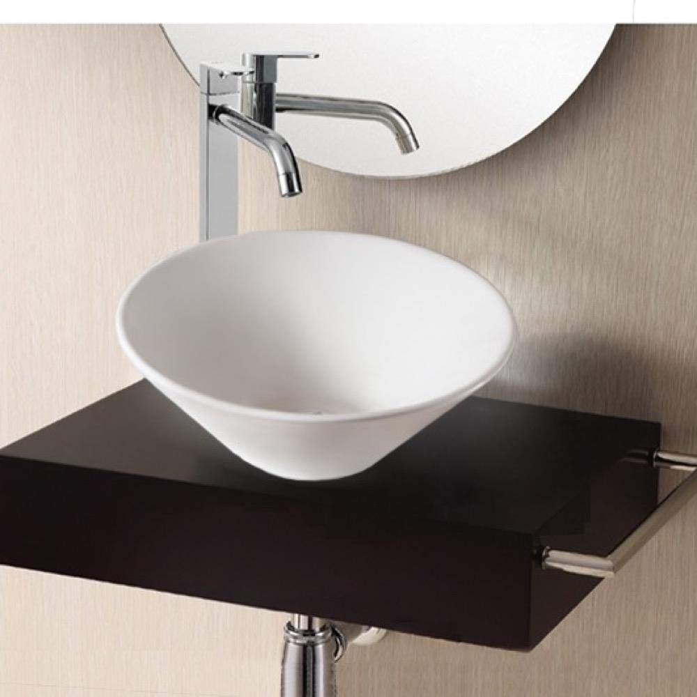 Caracalla CA4037 No Hole Ceramica II Collection White Bathroom Sink - Perfect for Modern Bathroom Vanities & Powder Rooms