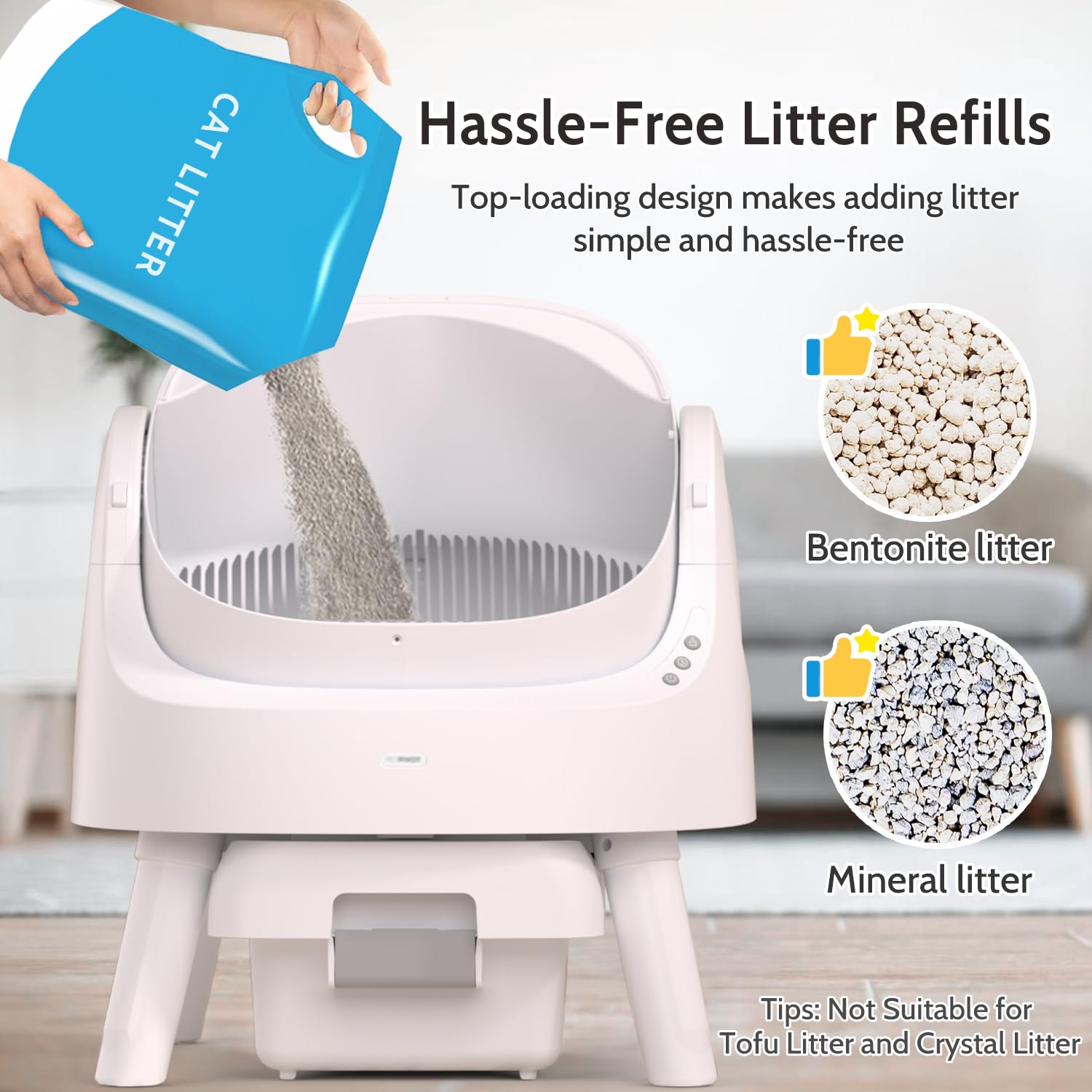 Self Cleaning Cat Litter Box - AutoScooper 11 Smart Automatic Litter Box with Open-Top Design, Includes Liners & Mat, White | Perfect for Multi-Cat Homes & Busy Pet Owners (PETPIVOT INC)