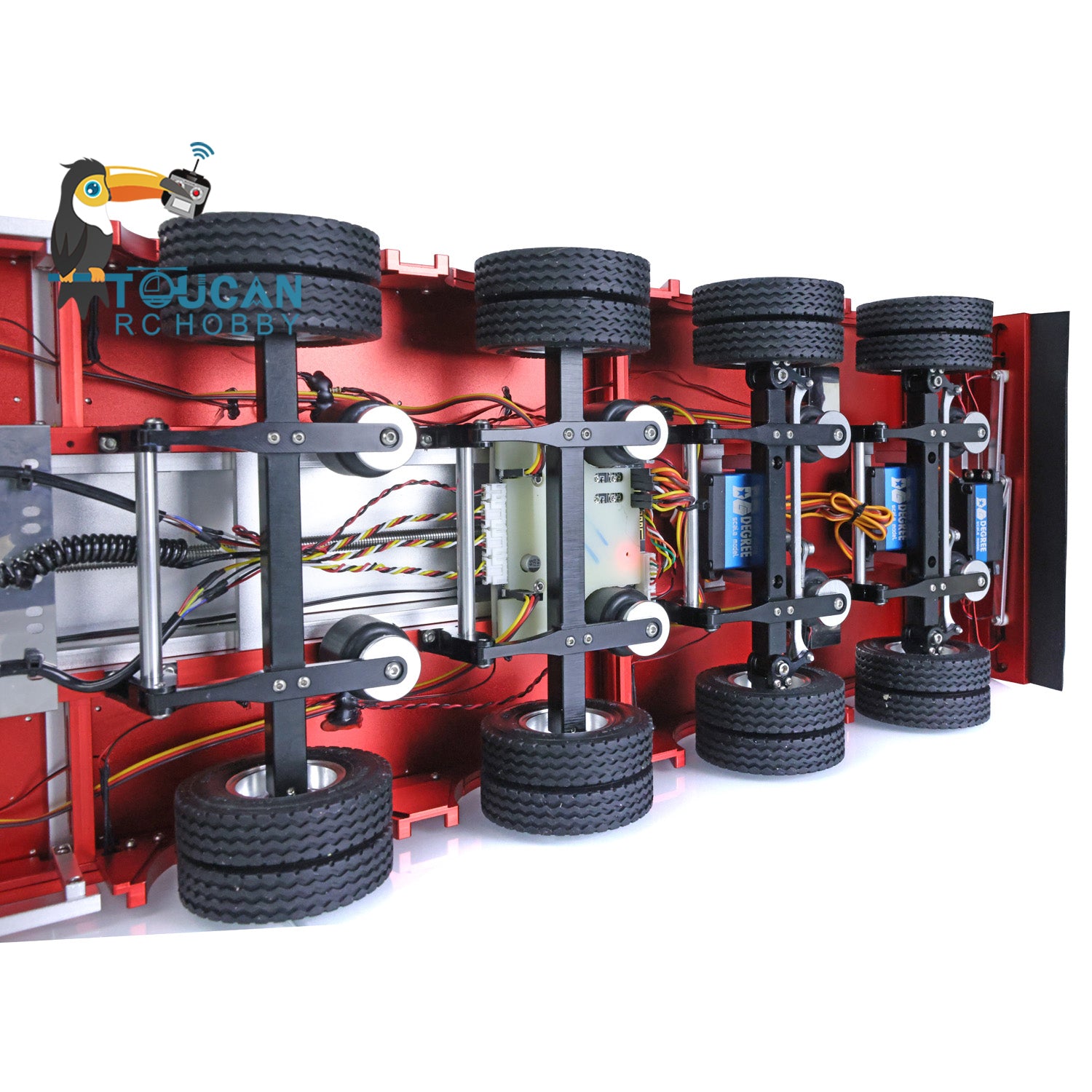1/14 Scale RC Steering Trailer 997 - Detachable Metal Body 4-Axle Gooseneck Heavy Duty Trailer for Tamiya Tractor Trucks | Compatible with 1/14 Scale RC Models, Perfect for Truck Simulation & Display Collections