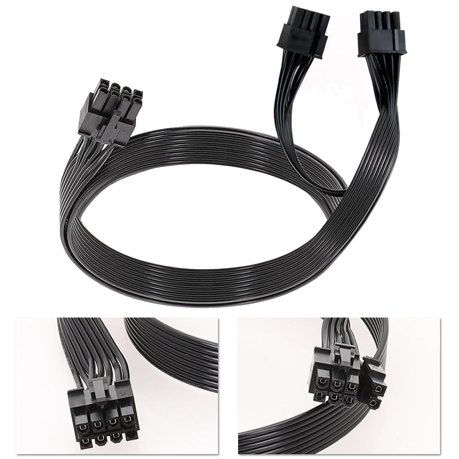 Premium 8 Pin to 6+2 Pin PCIE Power Cable - 65cm GPU Extension for Corsair & Thermaltake PSUs | Male to Male Modular Adapter for Gaming PCs, Workstations & Crypto Mining Rigs