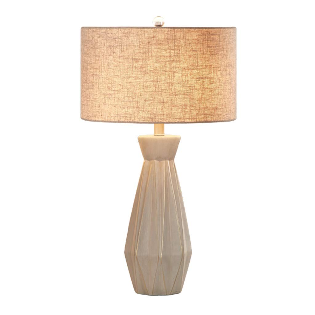 Modern Industrial Style Table Lamp - Simulated Cement Nightstand Lamp for Bedroom, Living Room, Office & Study | Adjustable Bedside Desk Lamp with Beige Lampshade | Perfect for Reading, Working & Ambient Lighting