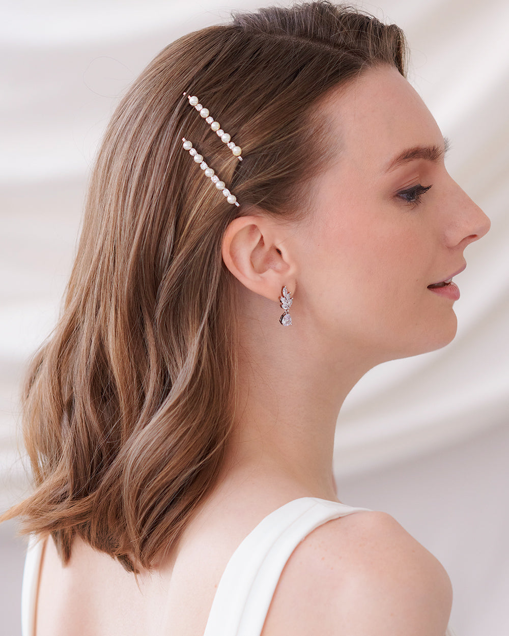 Pearl & Crystal Bobby Pins for Women - 2 Pack Elegant Hair Clips for Wedding, Prom, Party - Secure Hold Hair Accessories for Bridal, Formal Events & Everyday Use