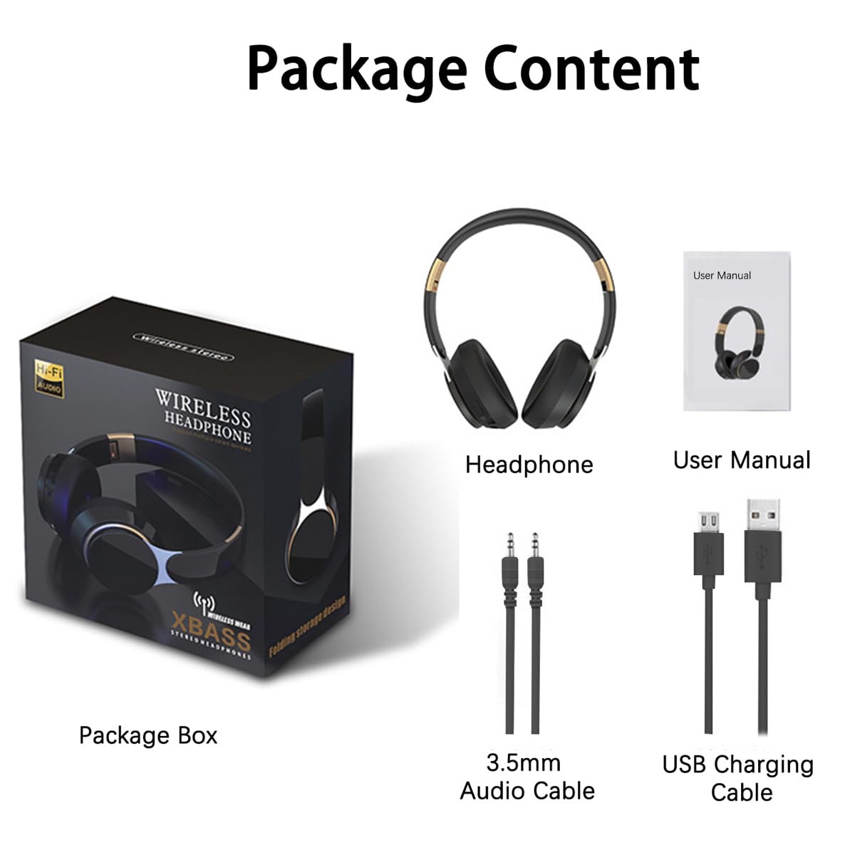 STFMHEZ Wireless Bluetooth Over-Ear Headphones with Noise Cancelling Mic, Foldable Stereo Headset with Deep Bass - Bluetooth 5.2 for Online Classes, Office Work, PC Gaming & Phone Calls | Perfect for Commuting, Travel & Home Entertainment