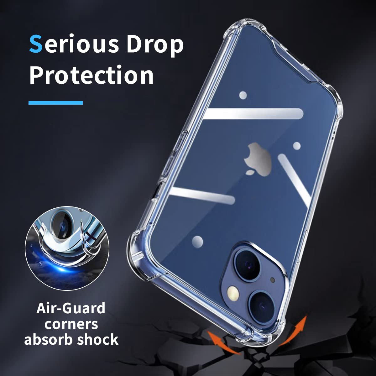 Whioltl iPhone 13 Case - Crystal Clear Protective Cover with Anti-Scratch & Shock Absorption | Wireless Charging & Bike Mount Compatible | Perfect for Daily Use, Outdoor Activities & Commuting