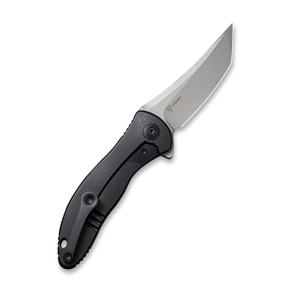 WE Knife WE2012B Mini Synergy Framelock Folding Knife - Black Titanium Handle, Premium EDC Pocket Knife for Outdoor Camping, Hiking & Everyday Carry