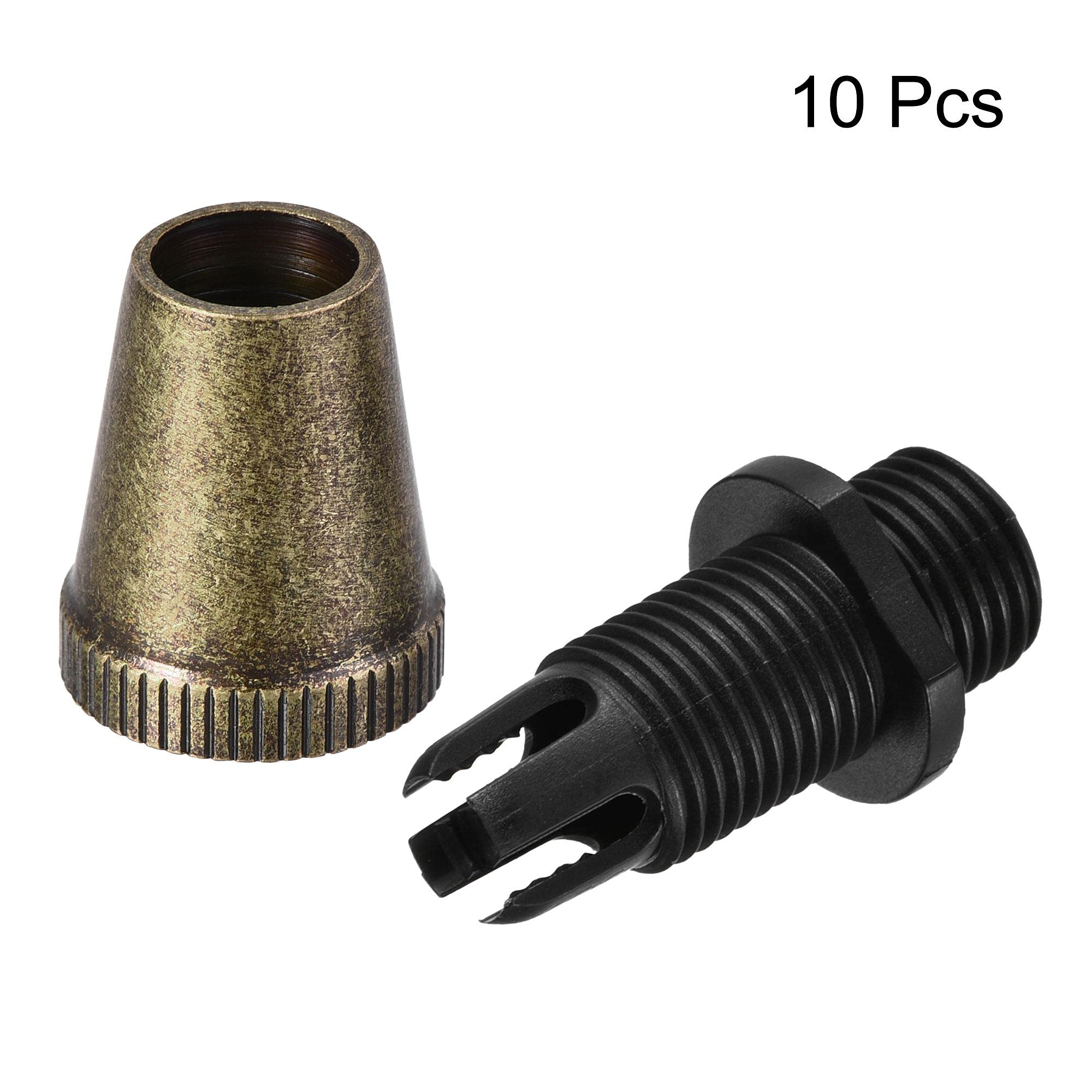 uxcell 10Pcs Bronze Metal Cable Glands Strain Relief Cord Connector Grips - Secure Wiring for Hanging Lights, Ceiling Pendant Lamps & Electrical Installations | Ideal for Home, Office & Industrial Use