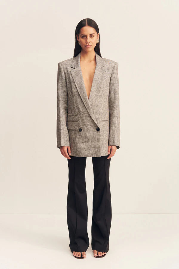 Elliot Double Breasted Blazer for Men - Slim Fit Formal Suit Jacket in Concrete Gray | Perfect for Business Meetings, Weddings & Office Wear
