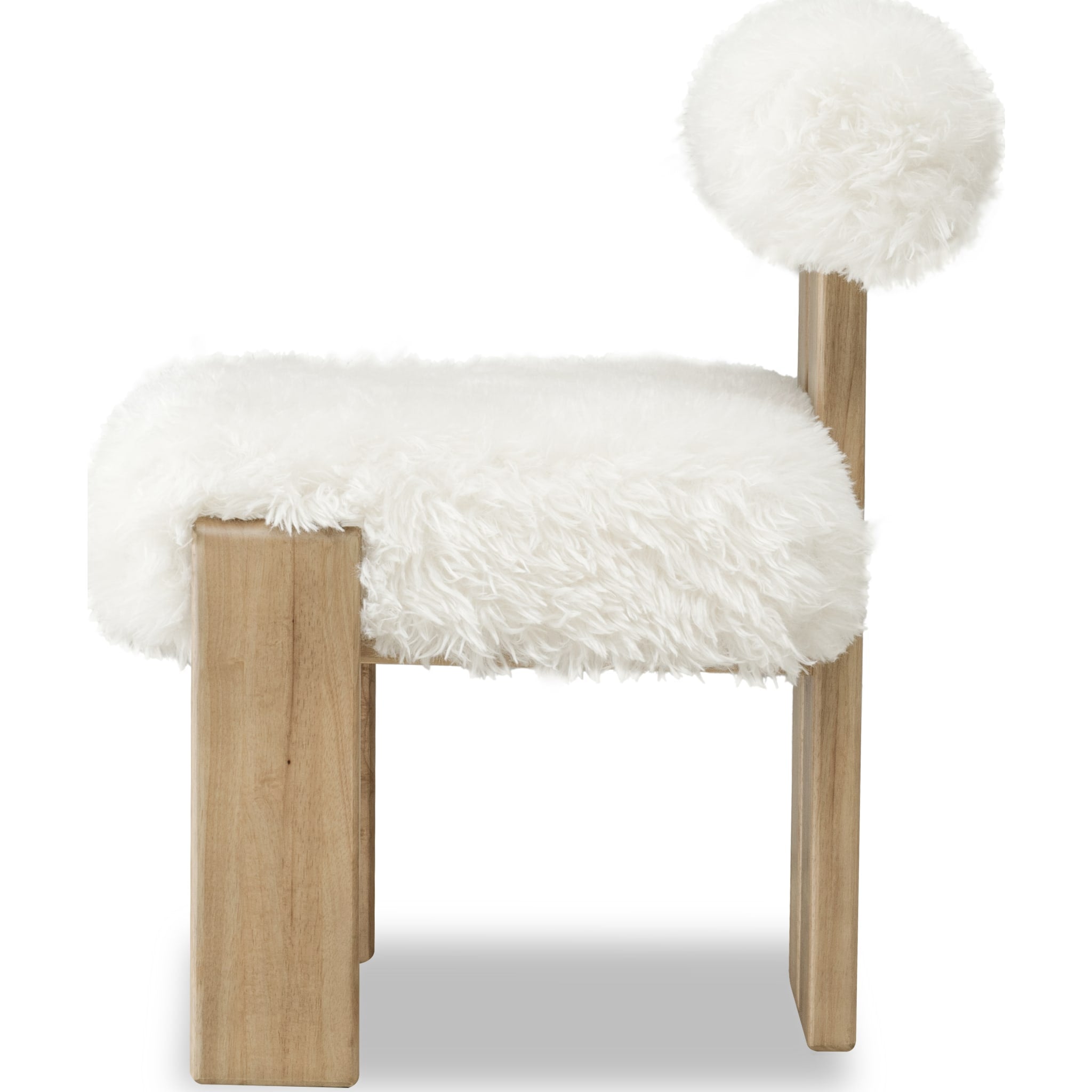 Luxury Nia Dining Accent Chair - Genuine Sheepskin Upholstery with Lioness Print - Modern Comfort for Dining Room, Living Room & Home Office
