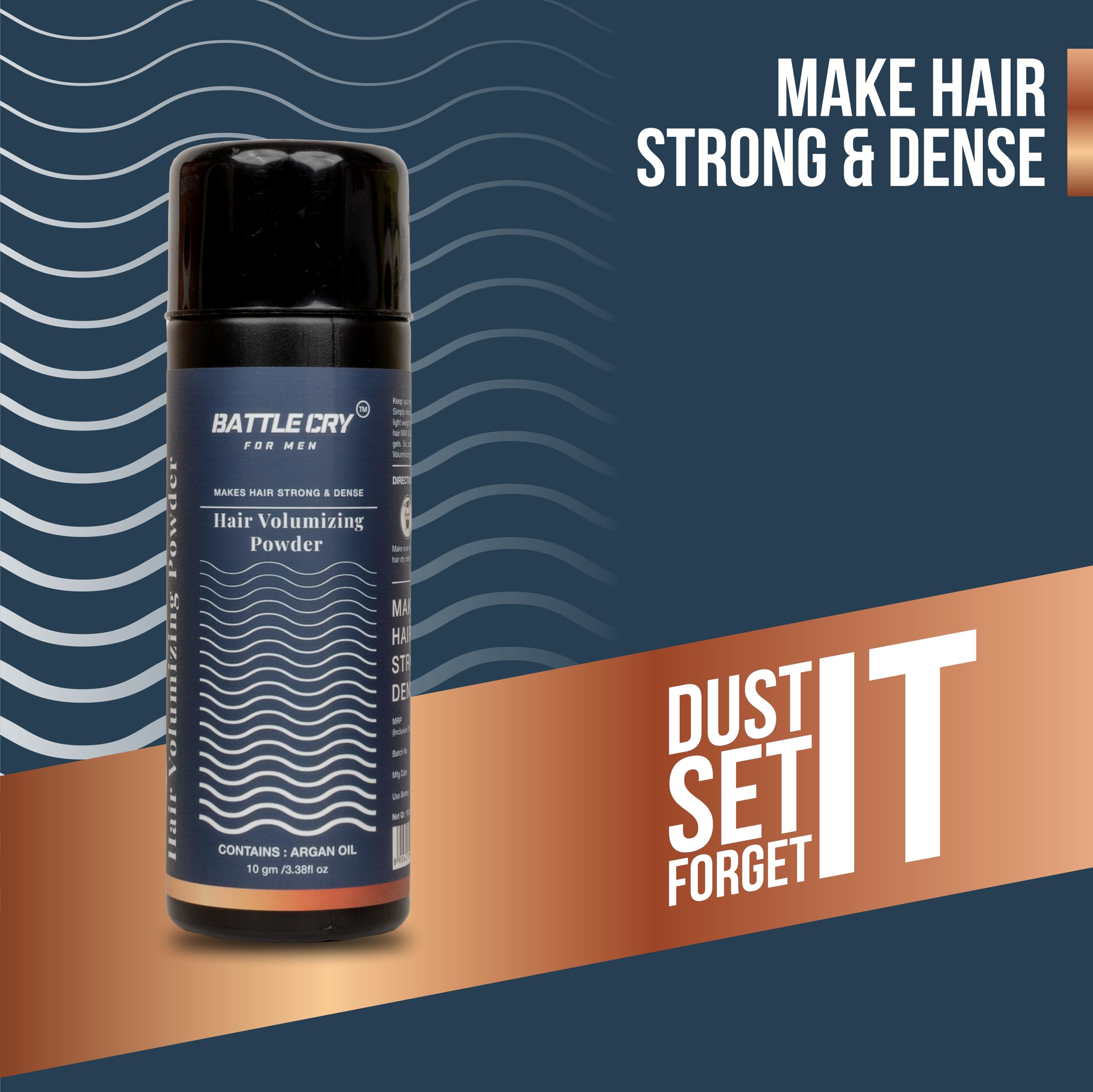 Battlecry Hair Volumizing Powder for Men - Lightweight Styling Powder with Matte Finish & Massive Volume (10g) | Quick & Easy Hair Styling Solution for Thin or Flat Hair | Perfect for Daily Use, Special Occasions & Professional Looks