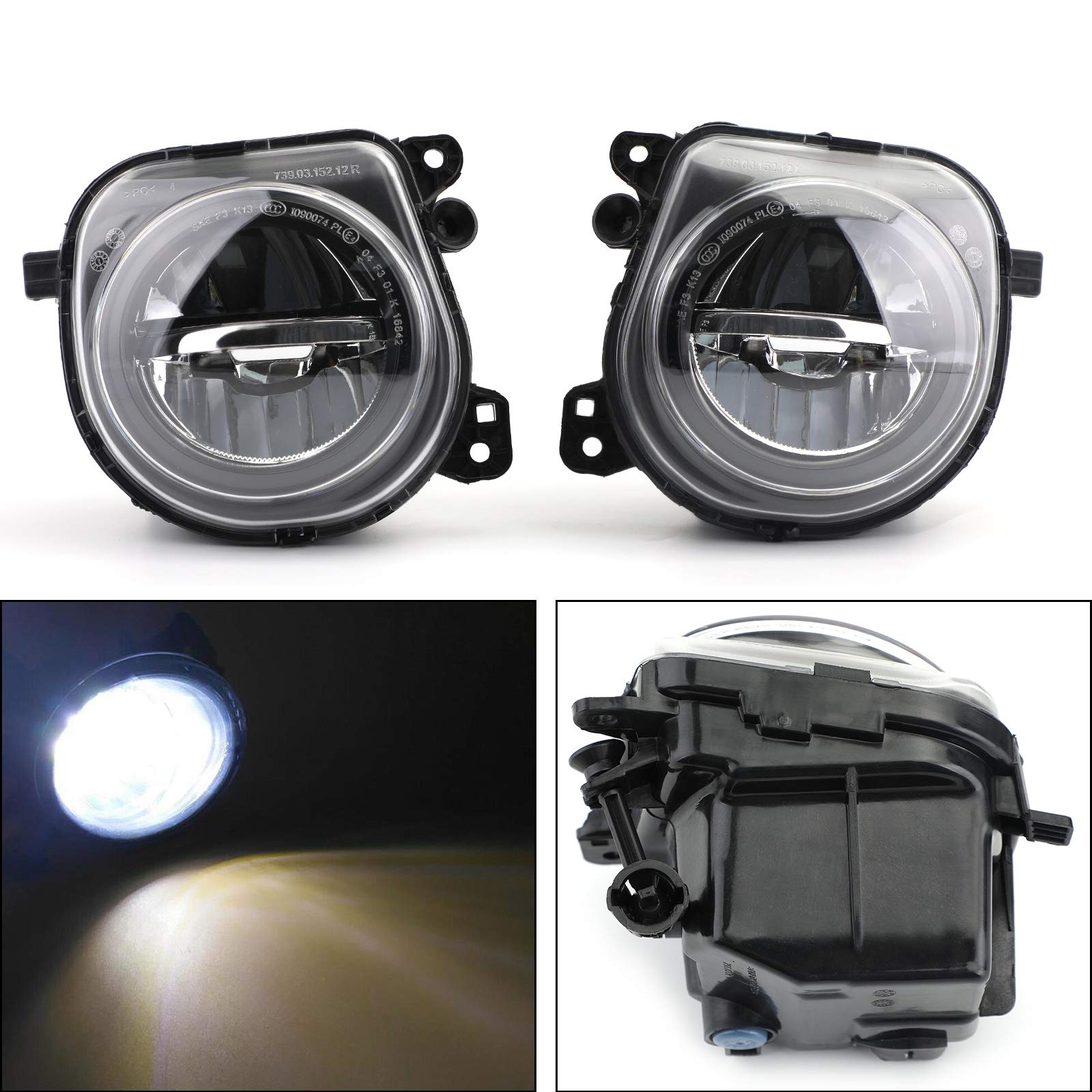 MAD HORNETS Pair Left + Right Front LED Fog Lights for BMW 5 Series F10 F07 LCI - High Visibility Fog Lamps for Night Driving & Bad Weather Conditions