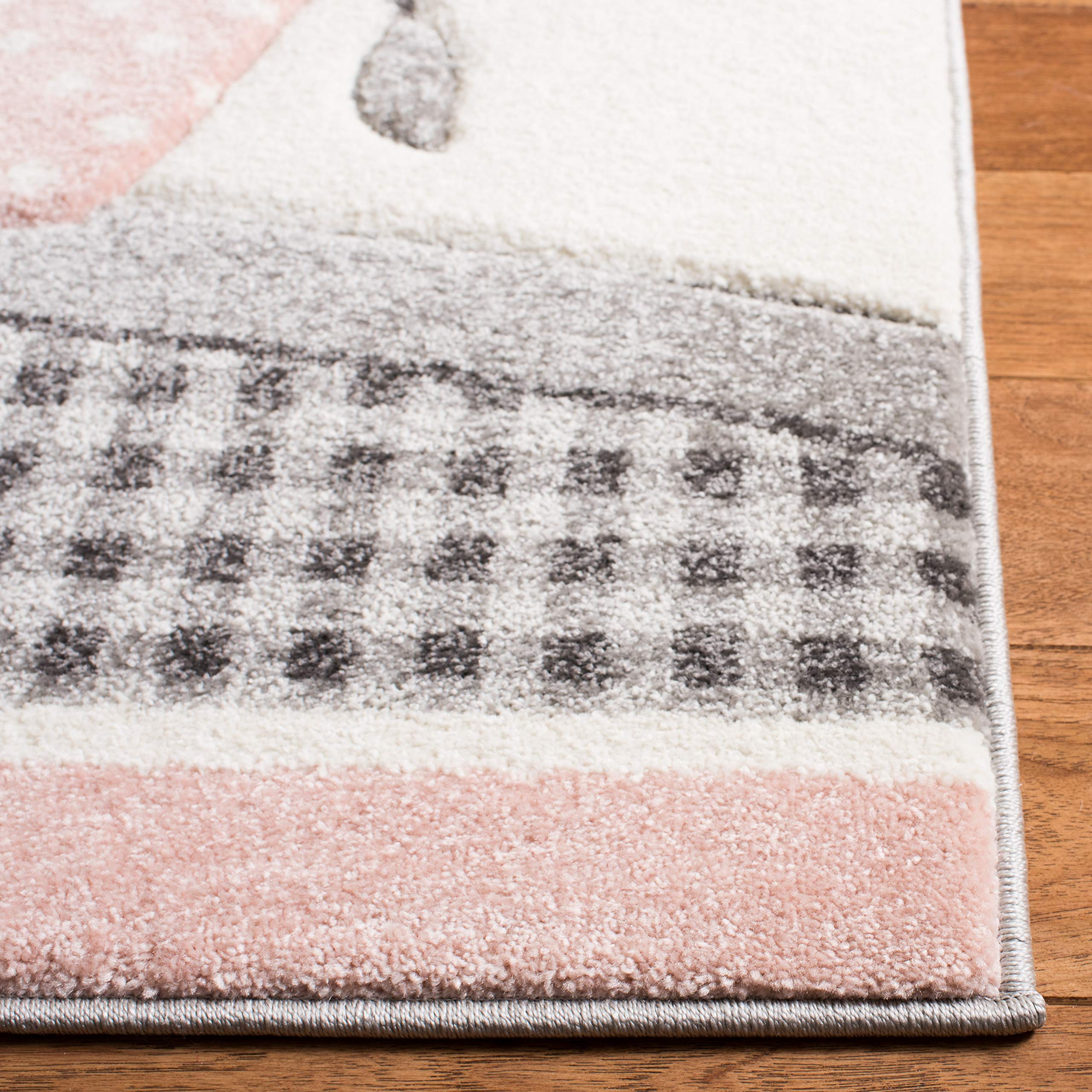 SAFAVIEH Carousel Kids Collection 8' x 10' Pink & Ivory Animal Print Area Rug - Non-Shedding, Easy Care, Durable for High Traffic - Perfect for Playroom, Nursery, Bedroom, Kids Room Decor - CRK127P