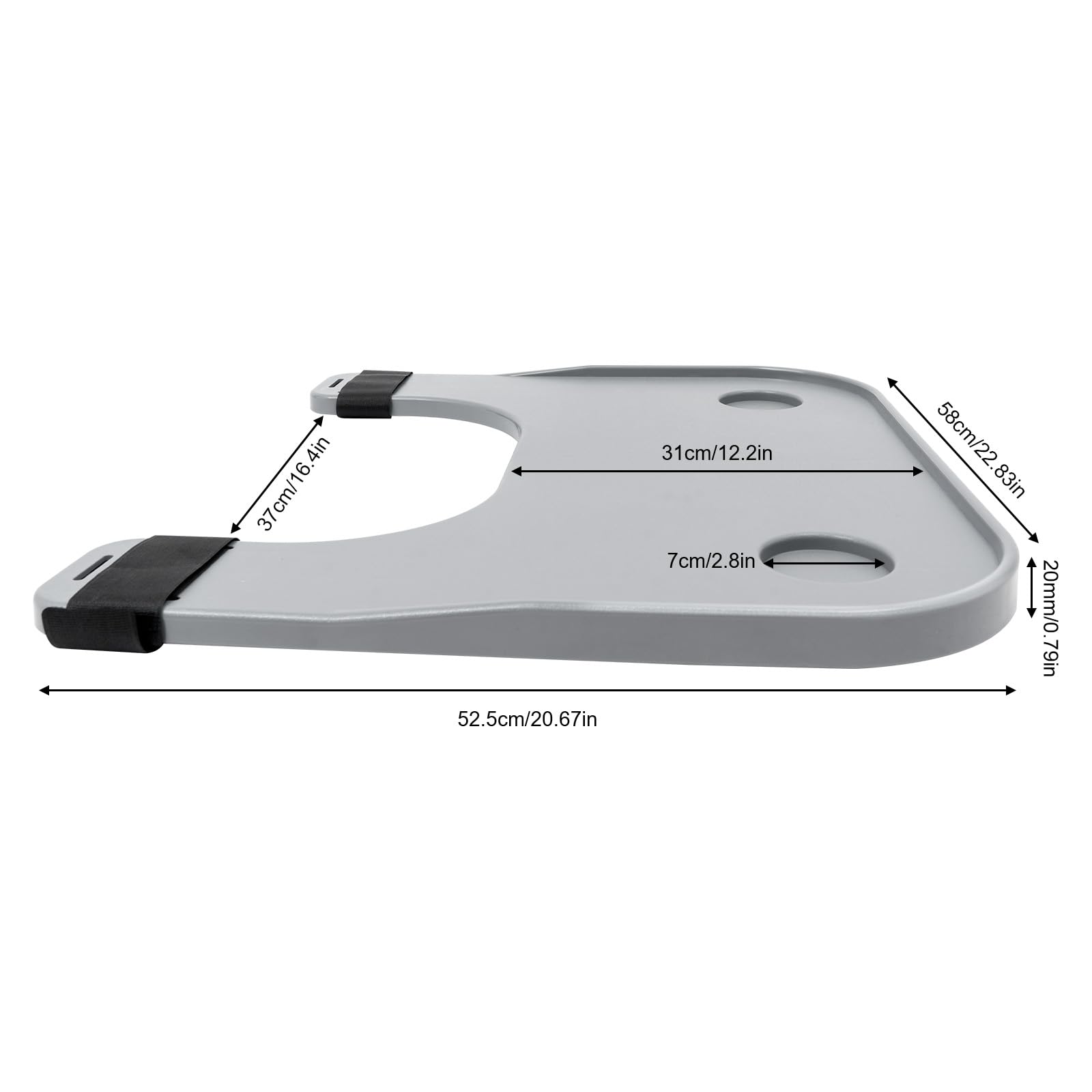 **Adjustable Wheelchair Tray for Seniors & Adults - Lightweight & Portable Table Tray for Eating, Reading & Writing - Perfect for Home, Hospital & Travel Use**