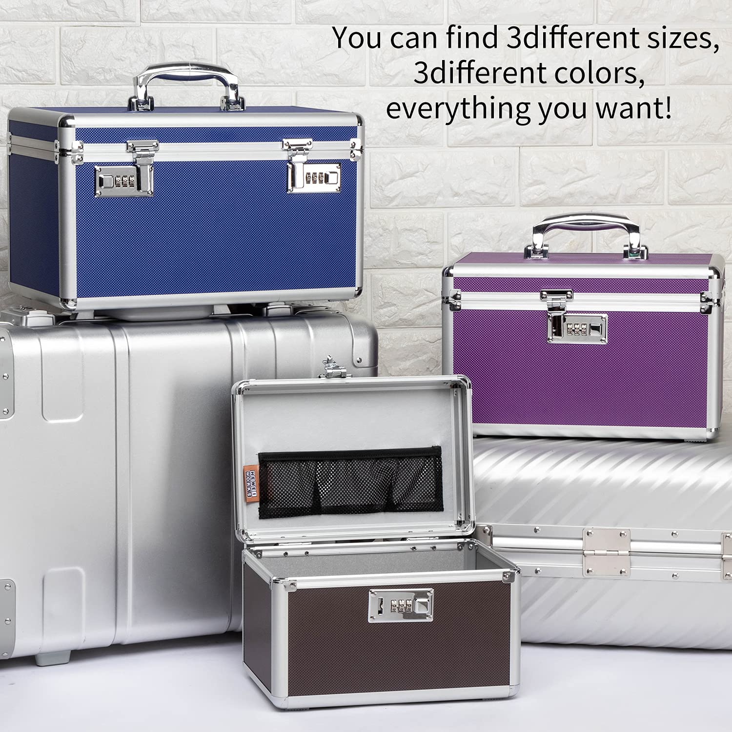 HEWEI WORKS Lockable Baby Proof Medical Box - Portable First Aid Kit Organizer with Combination Lock, Empty Multipurpose Storage Case (Medium, Purple) | Ideal for Home Safety, Travel Essentials & Medicine Organization