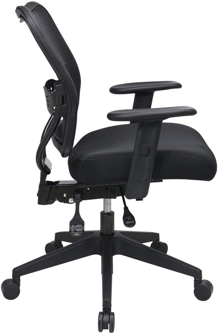 Space Seating® Deluxe Ergonomic Office Chair with AirGrid® Back & Breathable Mesh Seat - Adjustable Height & Lumbar Support for Home Office, Gaming & Workspace Comfort [13 37N9WA]