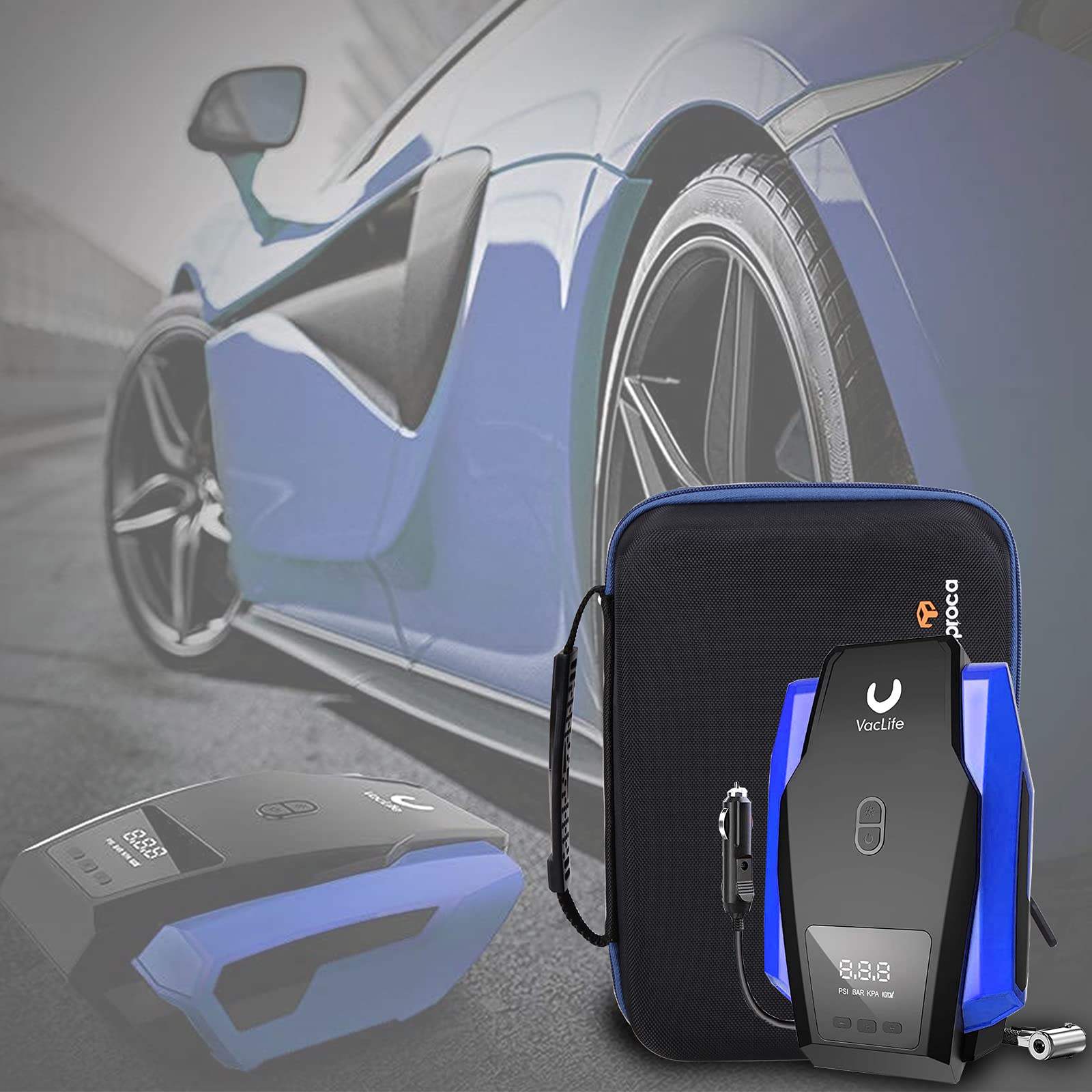 Aproca Durable Hard Storage Case for Powools Portable Tire Inflator, Air Compressor & Accessories - Perfect for Car, Bike, RV and Outdoor Travel Protection