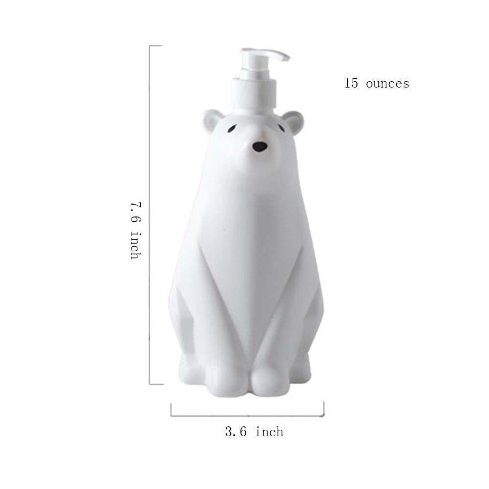 Gaolinci Cute Polar Bear Soap Dispenser & Lotion Pump - White Kitchen & Bathroom Organizer - Perfect for Bathroom Counter, Kitchen Sink, Guest Room Decor