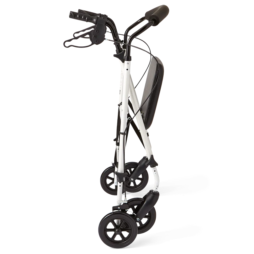 Premium White Luxe Rollator Walker for Seniors - Lightweight, Foldable Mobility Aid for Indoor & Outdoor Use - Ideal for Elderly, Disabled & Post-Surgery Recovery