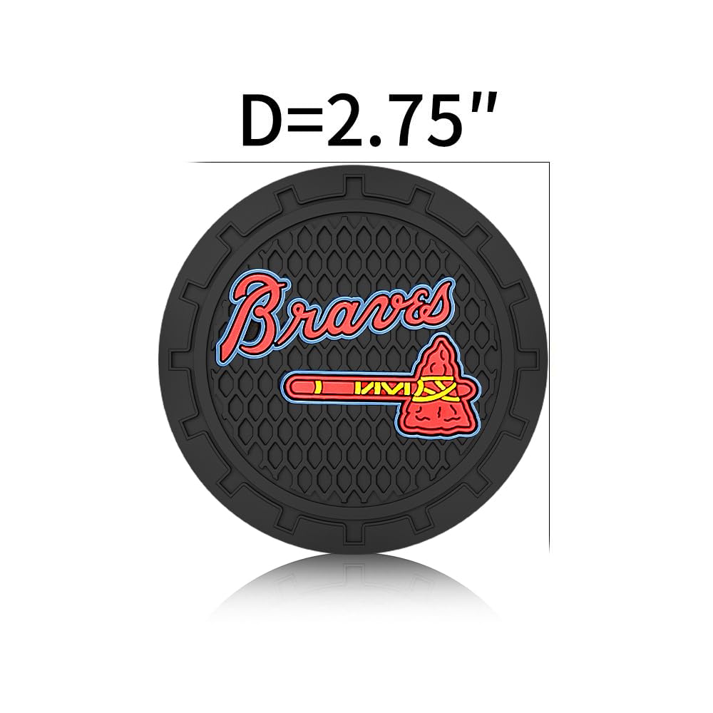 **Atlanta Braves Car Cup Holder Coasters - 2.75