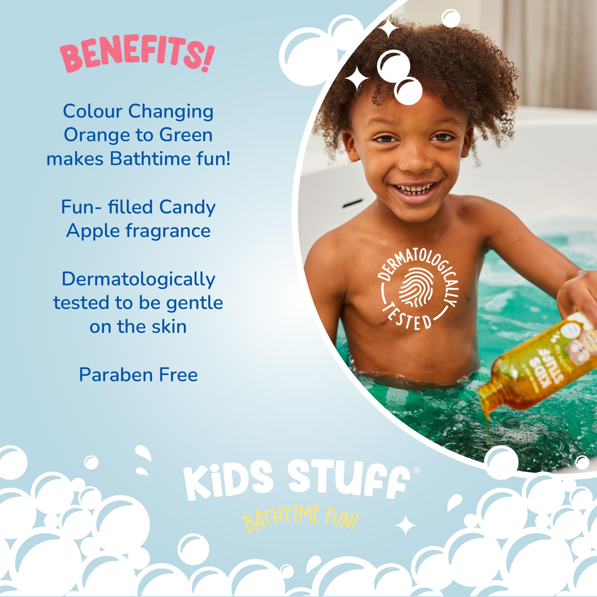 Color Changing Kids Bubble Bath - Orange to Green Fun Bath Time for Toddlers & Children (300ml) | Sensory Play & Relaxing Bath Experience
