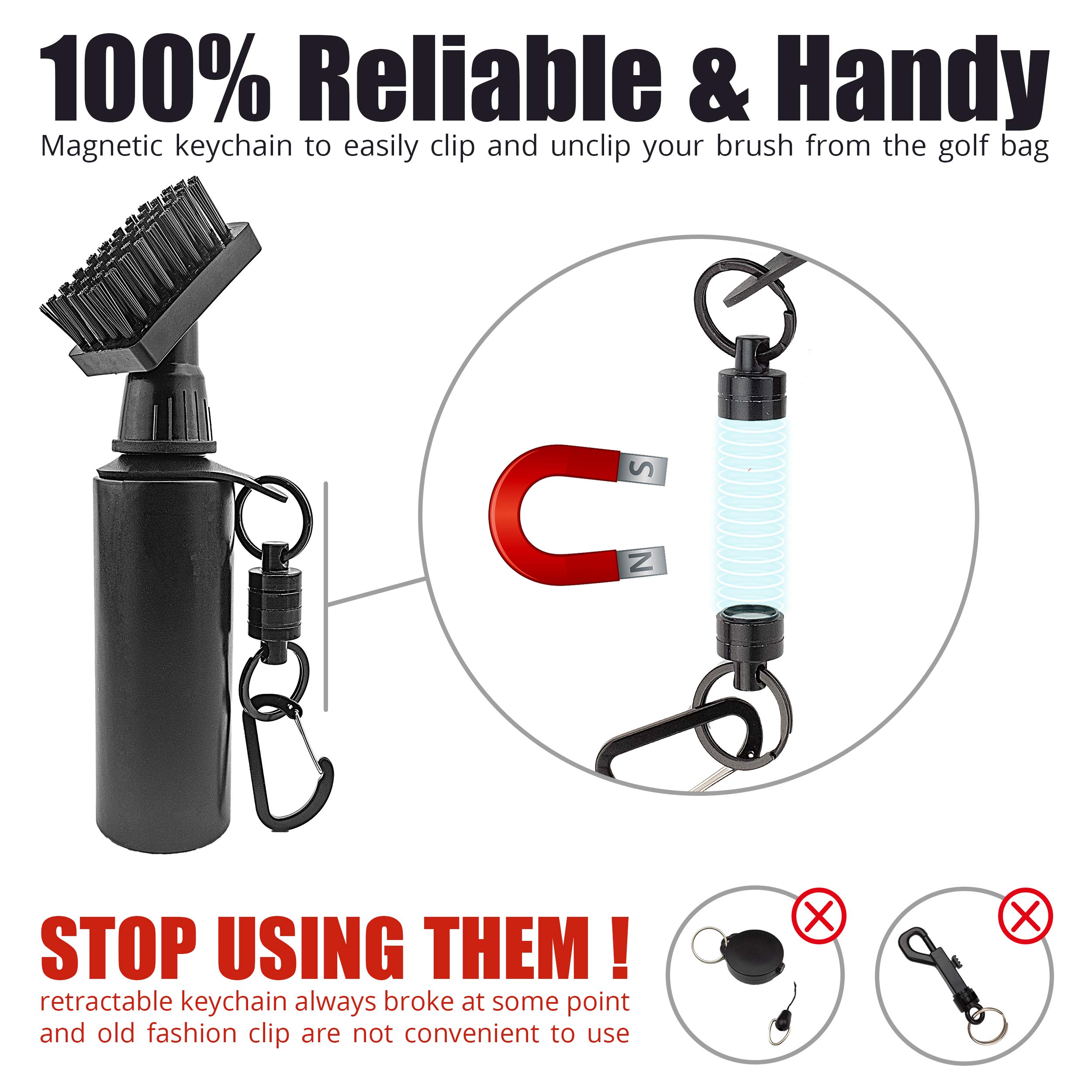 Premium Golf Club Cleaning Kit with Foaming Brush, Water/Soap Tank, 2 Microfiber Towels & Magnetic Keychain – Complete Golf Accessories Set for Club & Ball Care – Perfect for Driving Range, Course & Home Practice