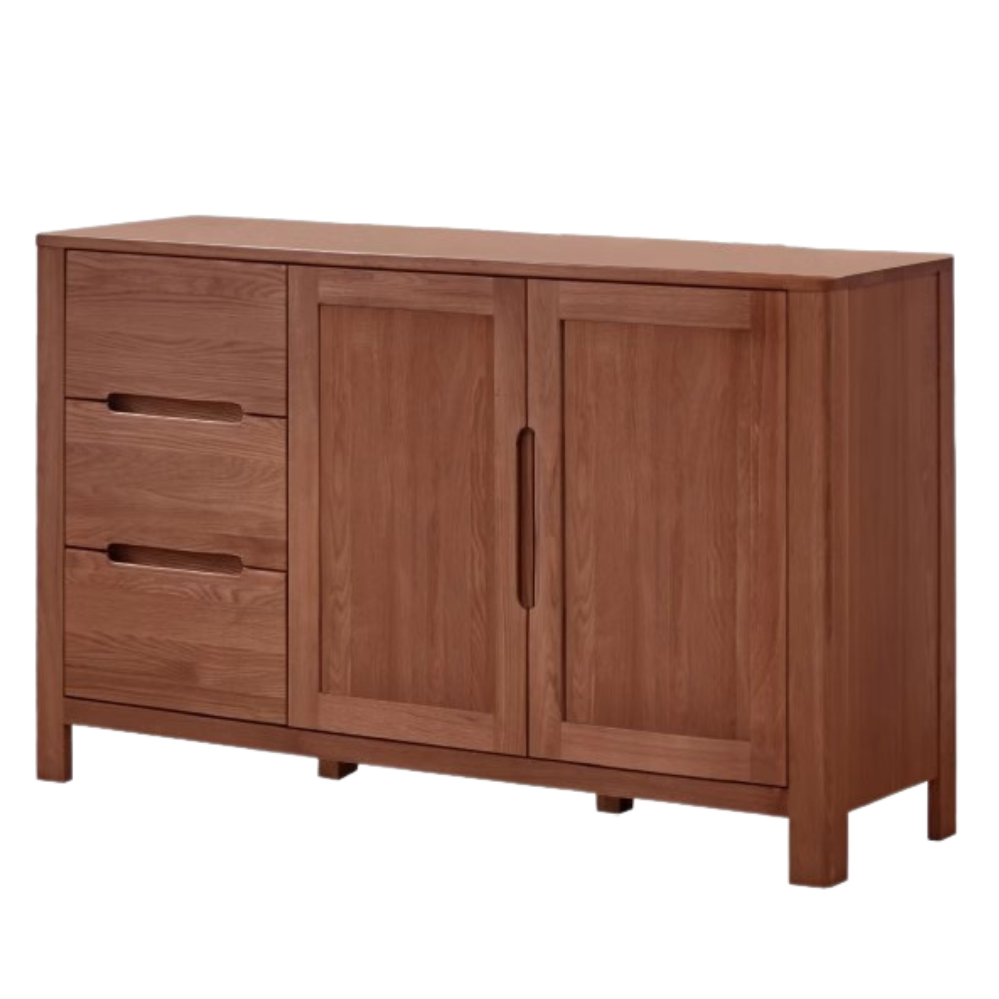 Solid Oak Wood Sideboard Buffet Cabinet - Rustic Farmhouse Dining Room Storage Furniture for Home Decor & Entertaining