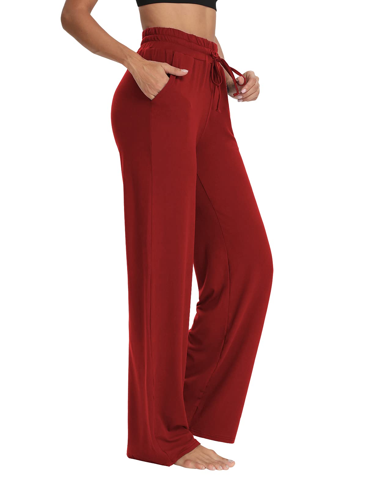 Sarin Mathews Women's Wide Leg Yoga Sweatpants - Comfortable Lounge Pajama Pants with Drawstring & Pockets - Perfect for Workout, Jogging, Yoga and Relaxing at Home