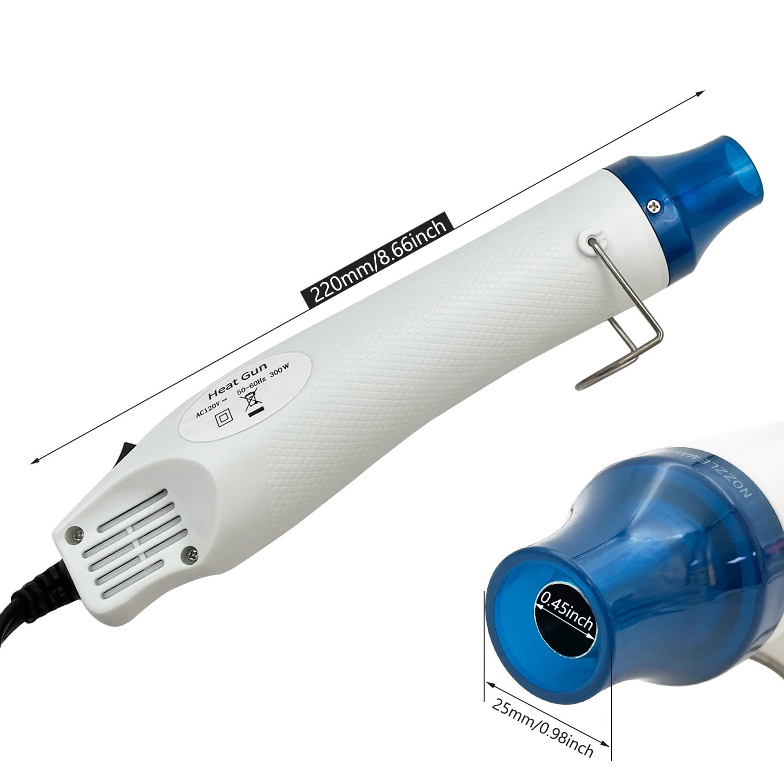 Mini Heat Gun for DIY Crafts - Portable Hot Air Gun Tool for Embossing, Shrink Wrapping, Drying Paint - Perfect for Home Projects, Jewelry Making & Electronics Repair