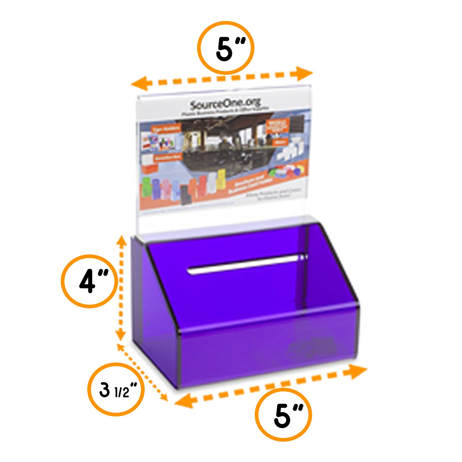 SOURCEONE.ORG Heavy Duty Acrylic Donation Box with Lock & Sign Holder - Secure Ballot, Fundraiser, Event Voting Container for Churches, Schools & Community Events