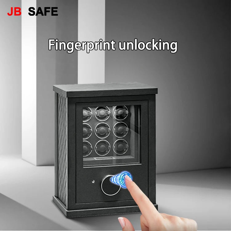 Premium JB Watch Winder & Jewelry Safe with 2 Jewelry Drawers & 9 Watch Winders - Perfect for Luxury Watch Storage & Jewelry Organization at Home or Office