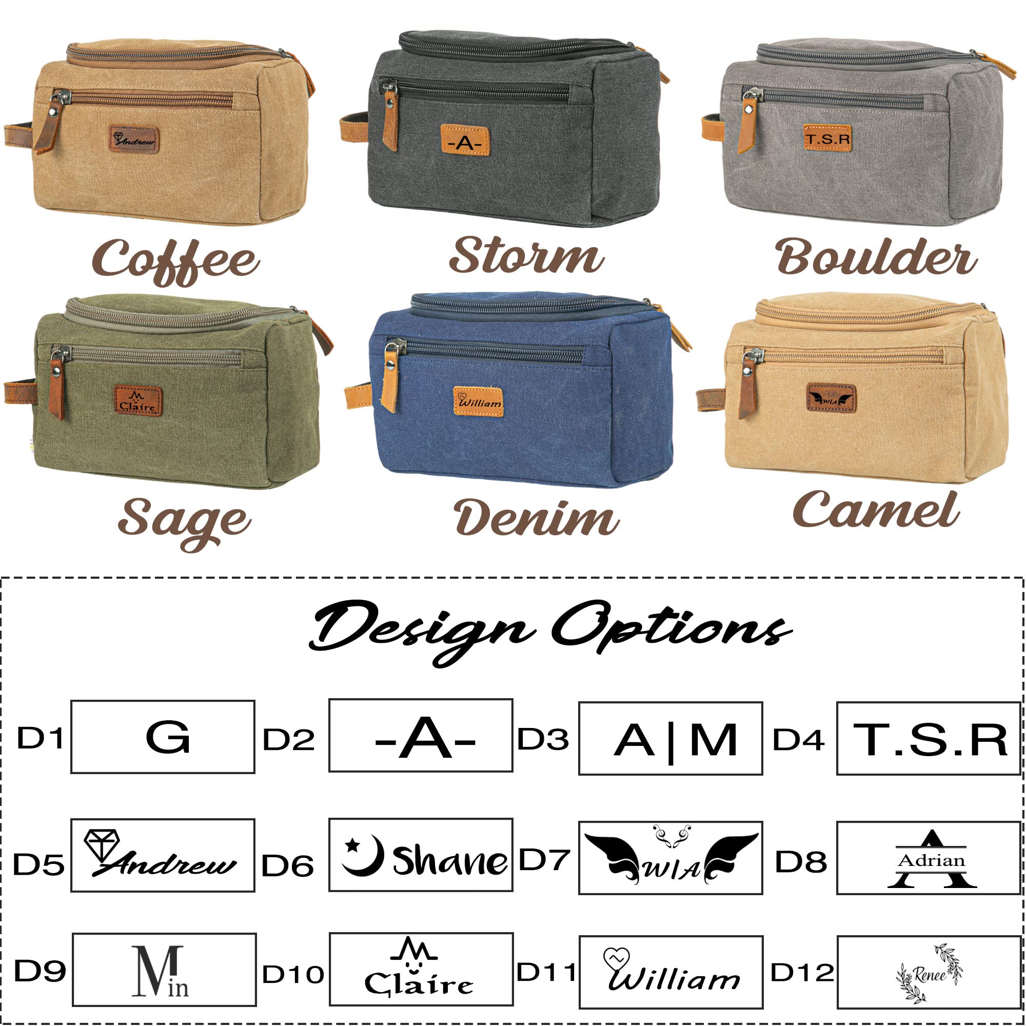 Personalized Men's Travel Toiletry Bag - Canvas Hanging Dopp Kit for Shaving & Cosmetics | Waterproof Makeup Organizer | Perfect Gift for Husband, Boyfriend | Ideal for Camping, Business Trips & Gym Use