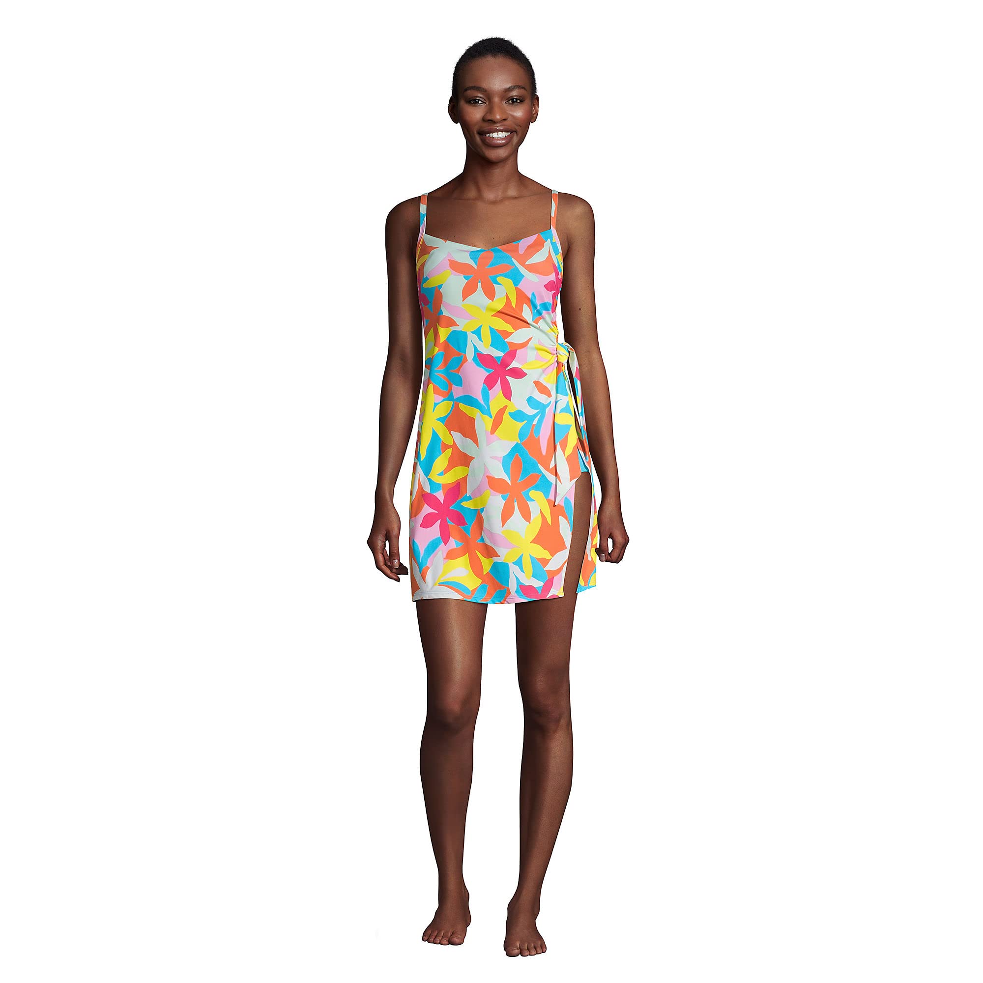 Lands' End Women's Chlorine Resistant Sweetheart Neck One Piece Swimsuit with Adjustable Straps - Perfect for Swimming, Beach Vacations & Water Aerobics