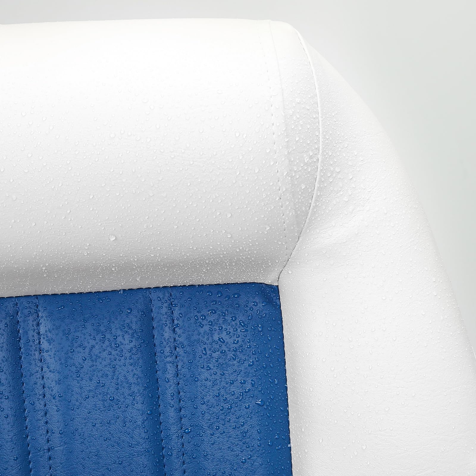 Premium Low Back Folding Boat Seat - 2 Pack White & Blue - Comfortable Fold-Down Fishing Seat for Boats, Kayaks & Pontoon - Ideal for Fishing, Relaxing & Water Sports