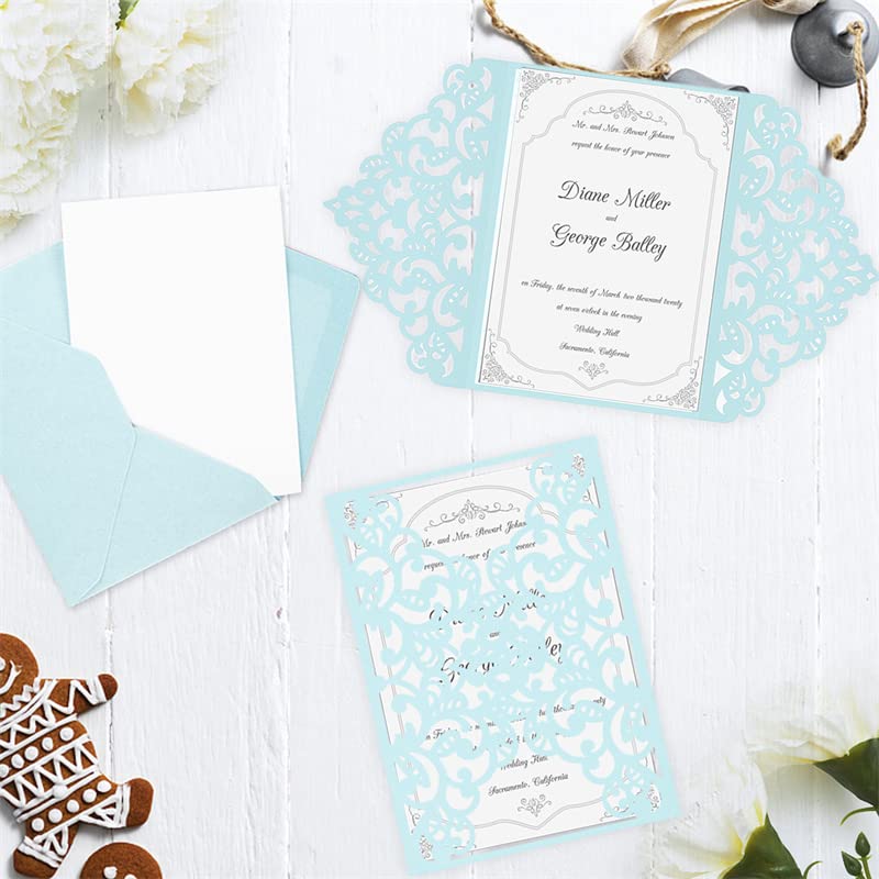 100 Sheets Light Blue Cardstock Paper 8.5 x 11 Inches - Premium Pastel Card Stock for Wedding Invitations, Menus, DIY Greeting Cards, Scrapbooking & Craft Projects - Heavyweight Printer Paper for Laser & Inkjet Printing