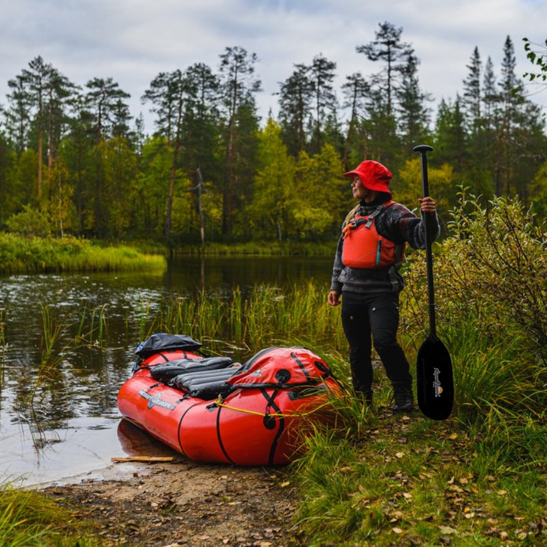 Aqua Bound Shred Apart Carbon 4-Piece Packraft Paddle - Lightweight & Durable Kayak Paddle for Travel & Backpacking Adventures