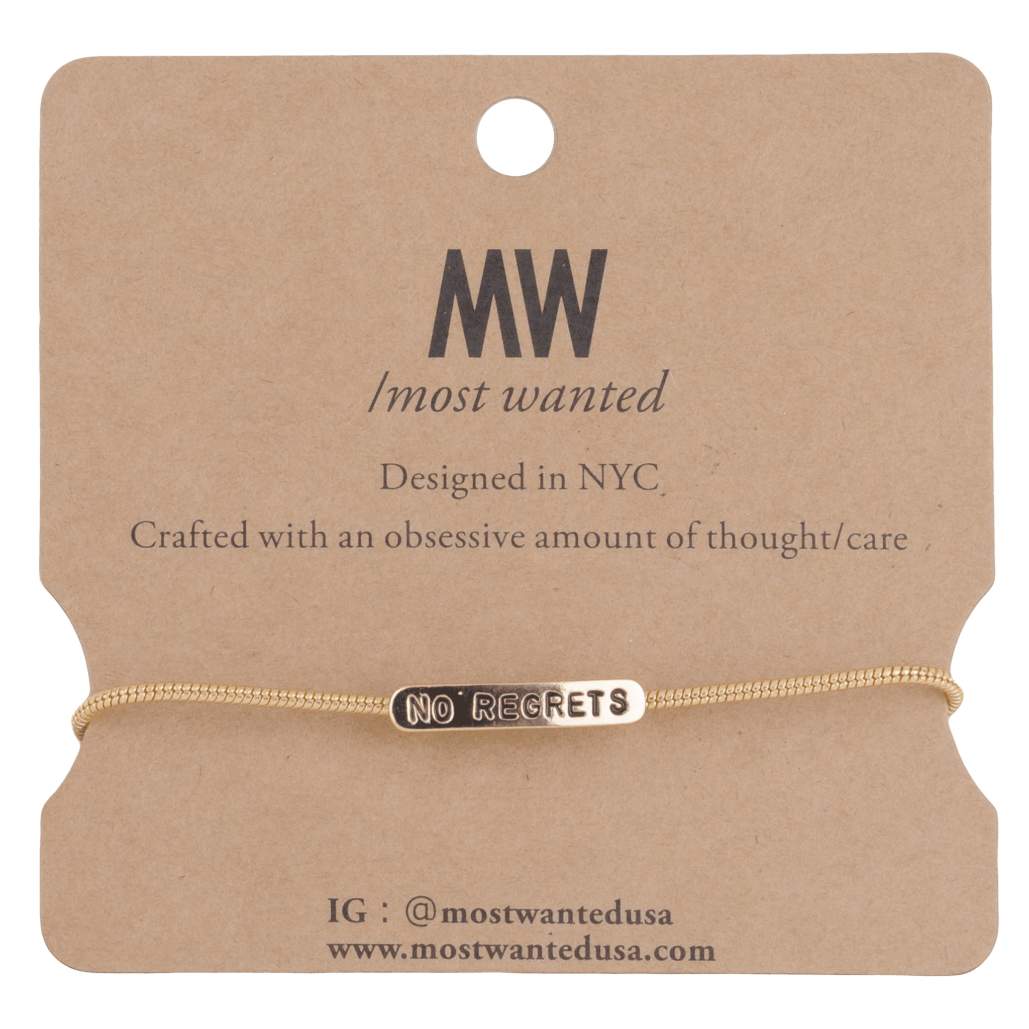No Regrets Bracelet - Adjustable Inspirational Jewelry for Women, Motivational Gift for Friends & Loved Ones | Perfect for Daily Wear, Special Occasions & Self-Confidence Boosting