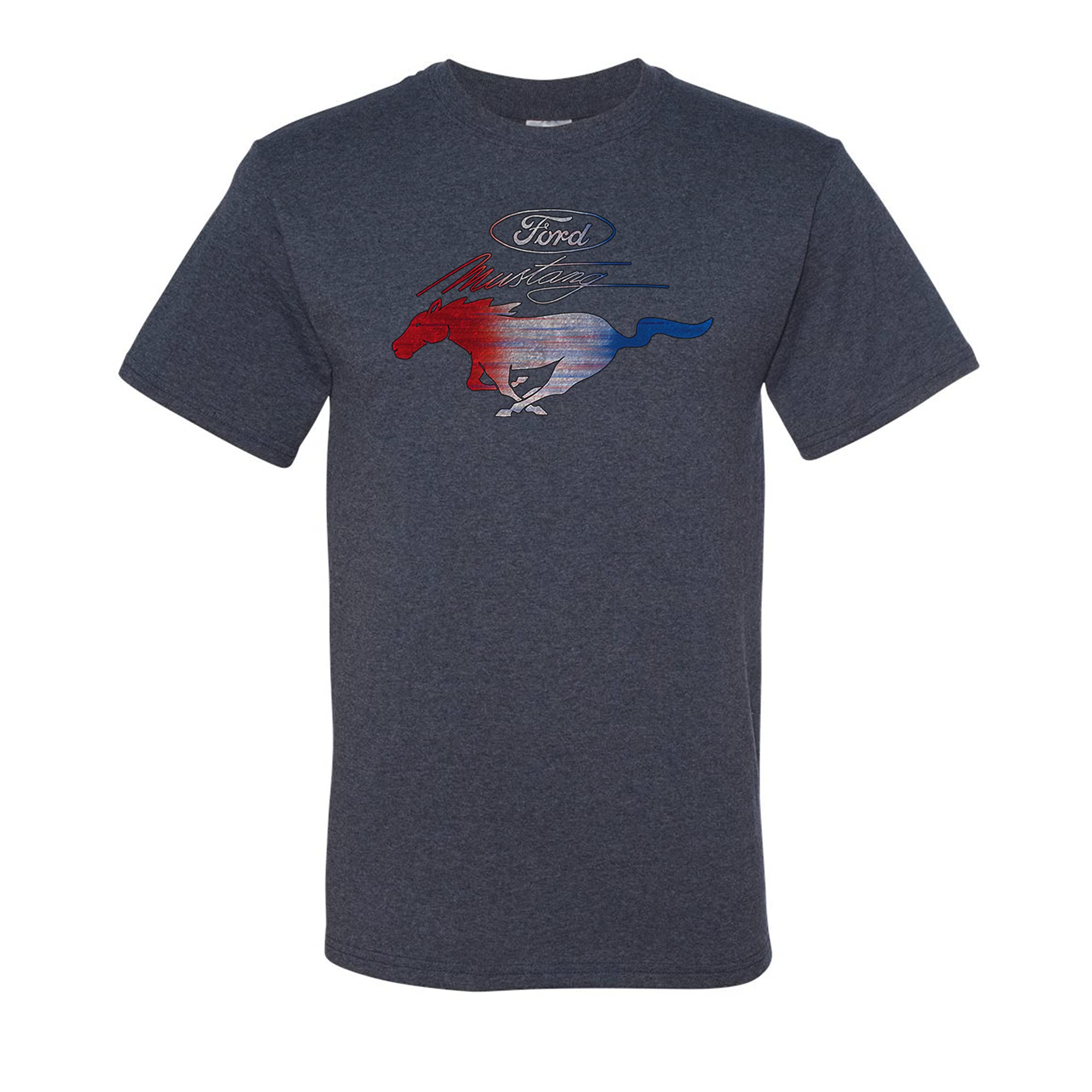 **Official Licensed Ford Mustang Pony American Flag T-Shirt for Men - Patriotic US Flag Graphic Tee for Casual Wear & Car Enthusiasts**