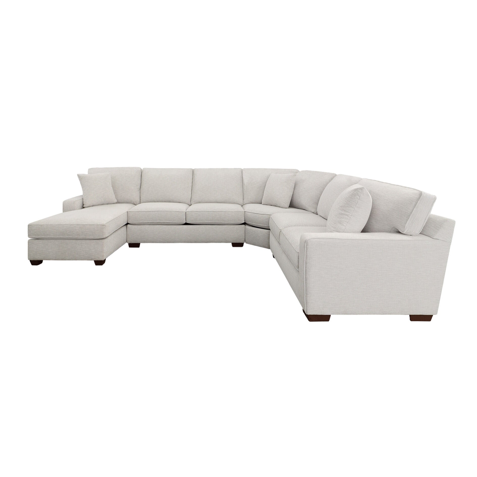 4-Piece Left Chaise Wedge Sectional Sofa Set with Connector Tracks - Perfect for Living Room, Family Room & Home Theater Comfortable Seating
