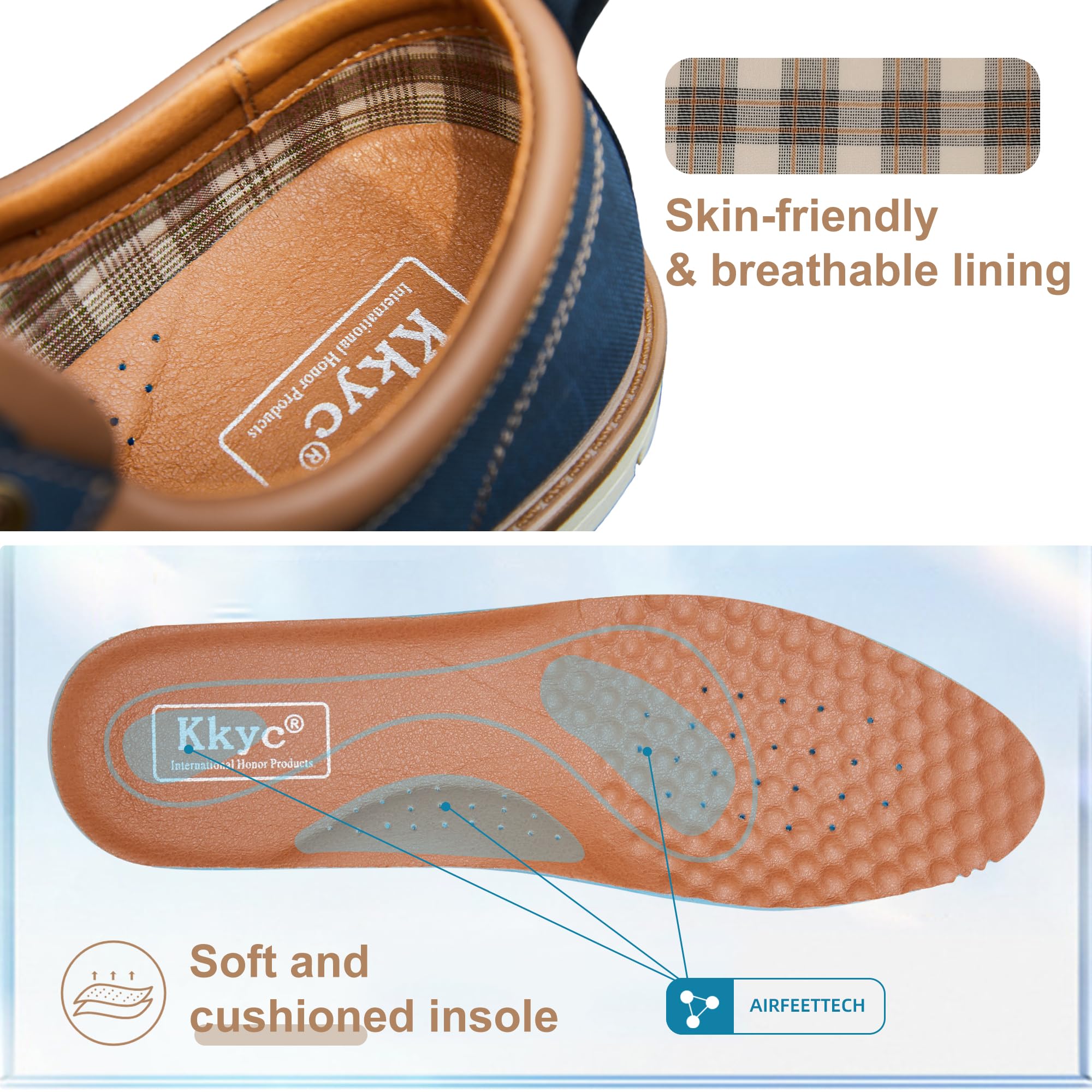 KKYC Men's Comfortable Casual Shoes - Slip On & Lace Up Sneakers for Walking, Work & Everyday Wear
