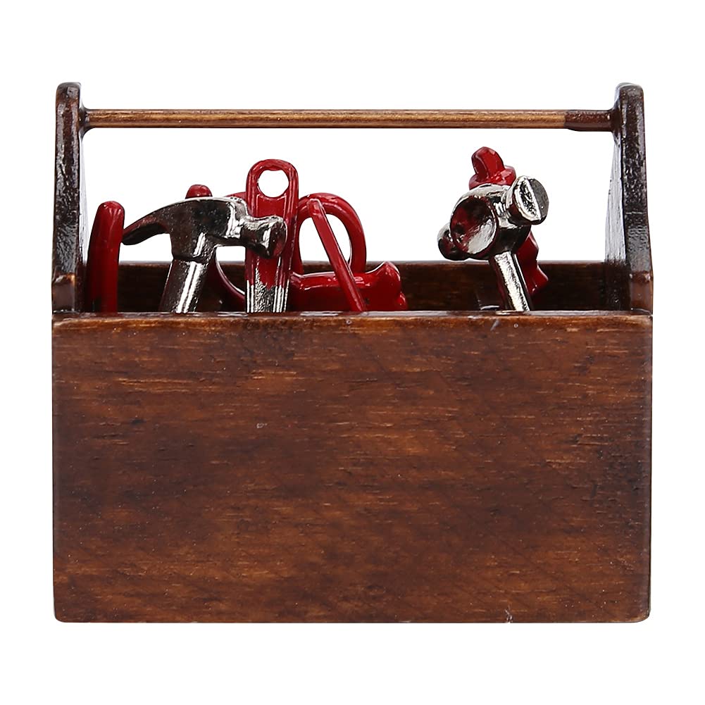 Adsire 4.5x2.3x4cm Miniature Toolbox - Non-Toxic Decorative Dollhouse Accessory, Realistic DIY Doll House Model Kit - Perfect for Dollhouse Decor, Miniature Scenes & Craft Projects