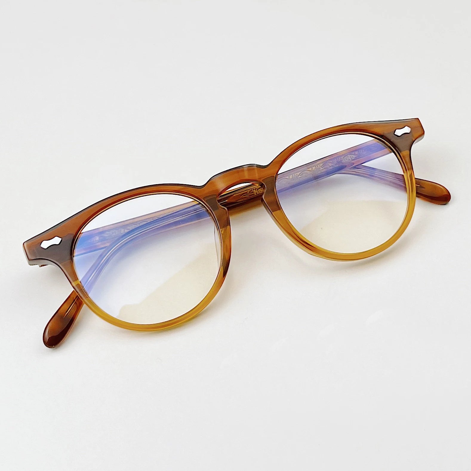Black Unisex Acetate Full Rim Round Eyeglasses Frame 49505 - Stylish & Lightweight for Men & Women - Perfect for Reading, Work, and Everyday Fashion
