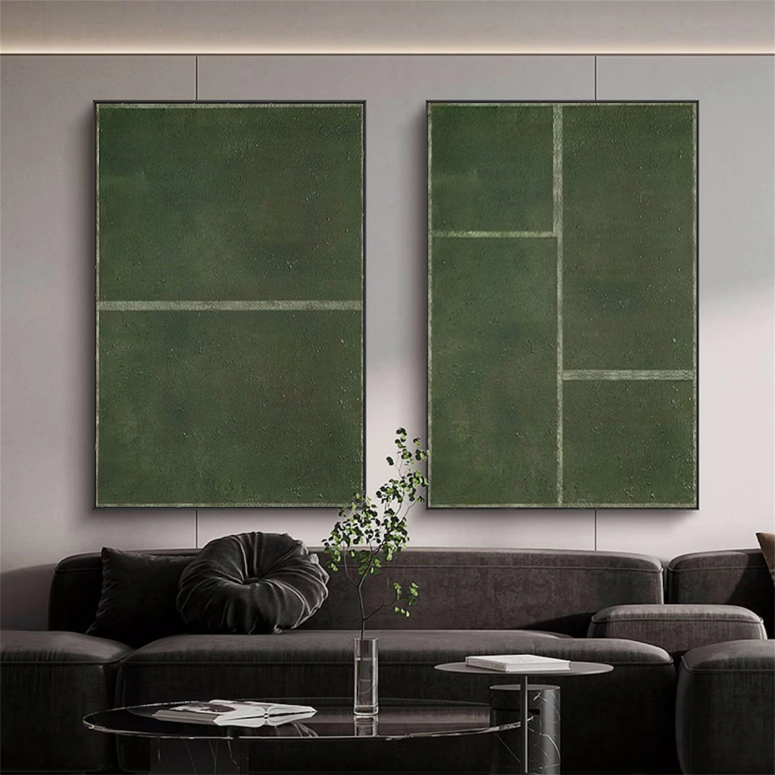 Abstract Tranquility Wall Art Set of 2 - Modern Canvas Paintings for Home & Office Decor - Perfect for Living Room, Bedroom, or Workspace