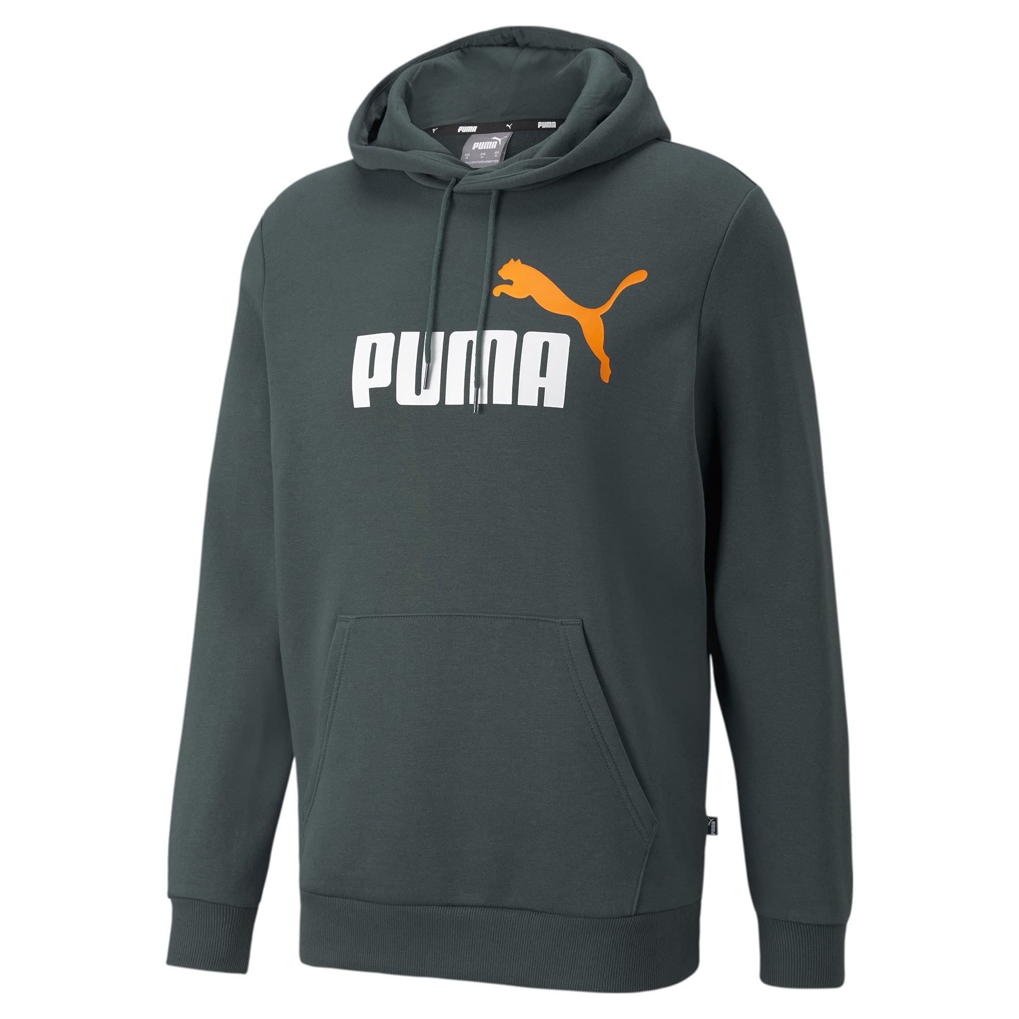 PUMA Men's Essentials+ Big Logo Fleece Hoodie - Soft & Warm Pullover Sweatshirt for Casual Wear, Gym & Street Style | Comfortable Fleece Lined Hooded Sweater for Men