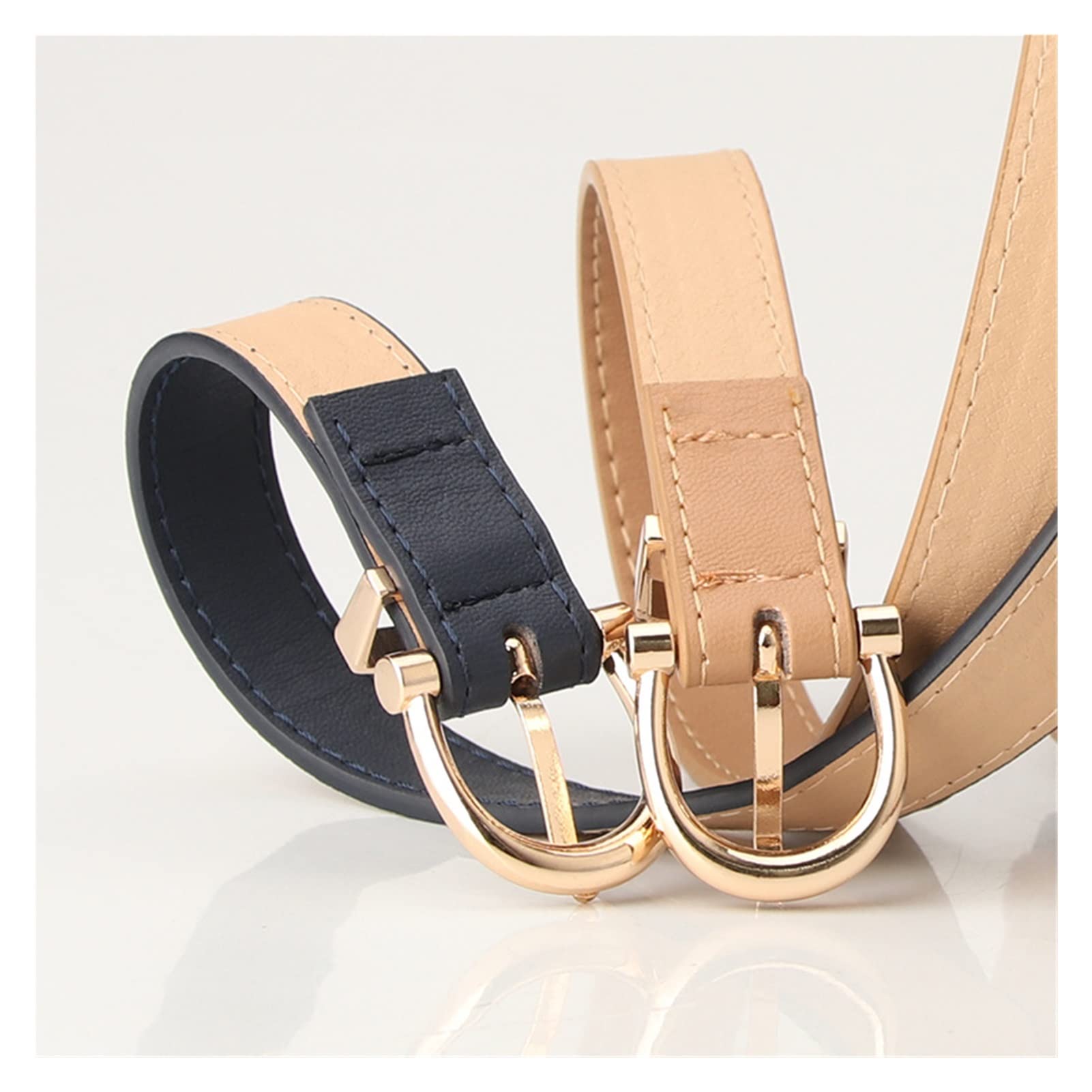 Women's Genuine Leather Dress Belt - Adjustable Waist Strap for Jeans, Pants & Skirts (105CM, Camel) | Stylish & Versatile Accessory for Casual & Formal Outfits